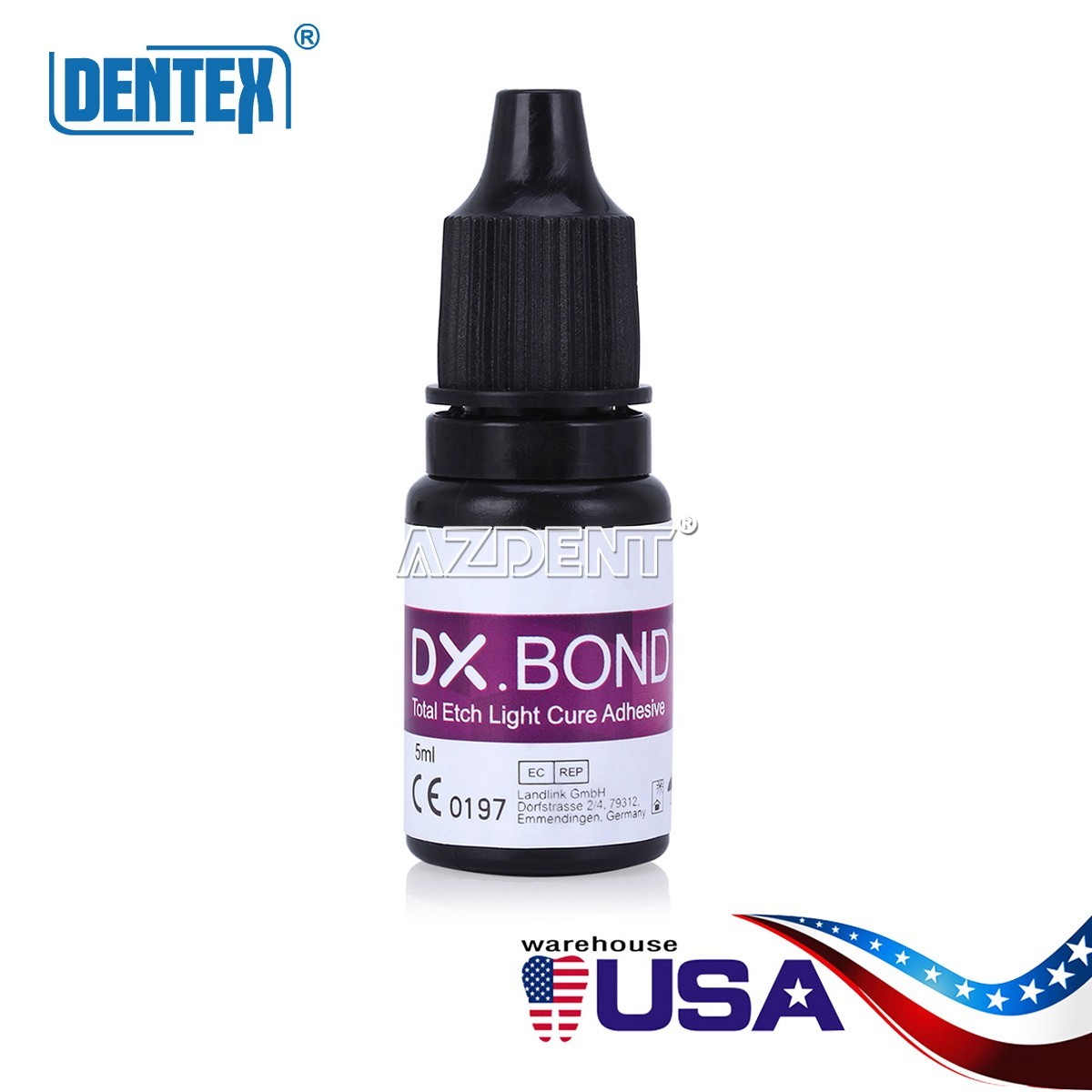 2X DENTEX Dental Light Cure Dentin Enamel Bonding Resin Adhesive ONE STEP 5 ML