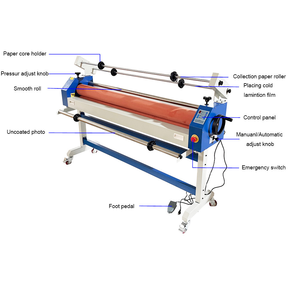 63 in Semi-Automatic Cold Laminator Machine 110V Wide Format Laminator Machine