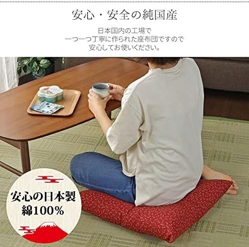 Zabuton Japanese Floor Cushion Blue Komon Made in Japan set of 2 55*59cm NEW