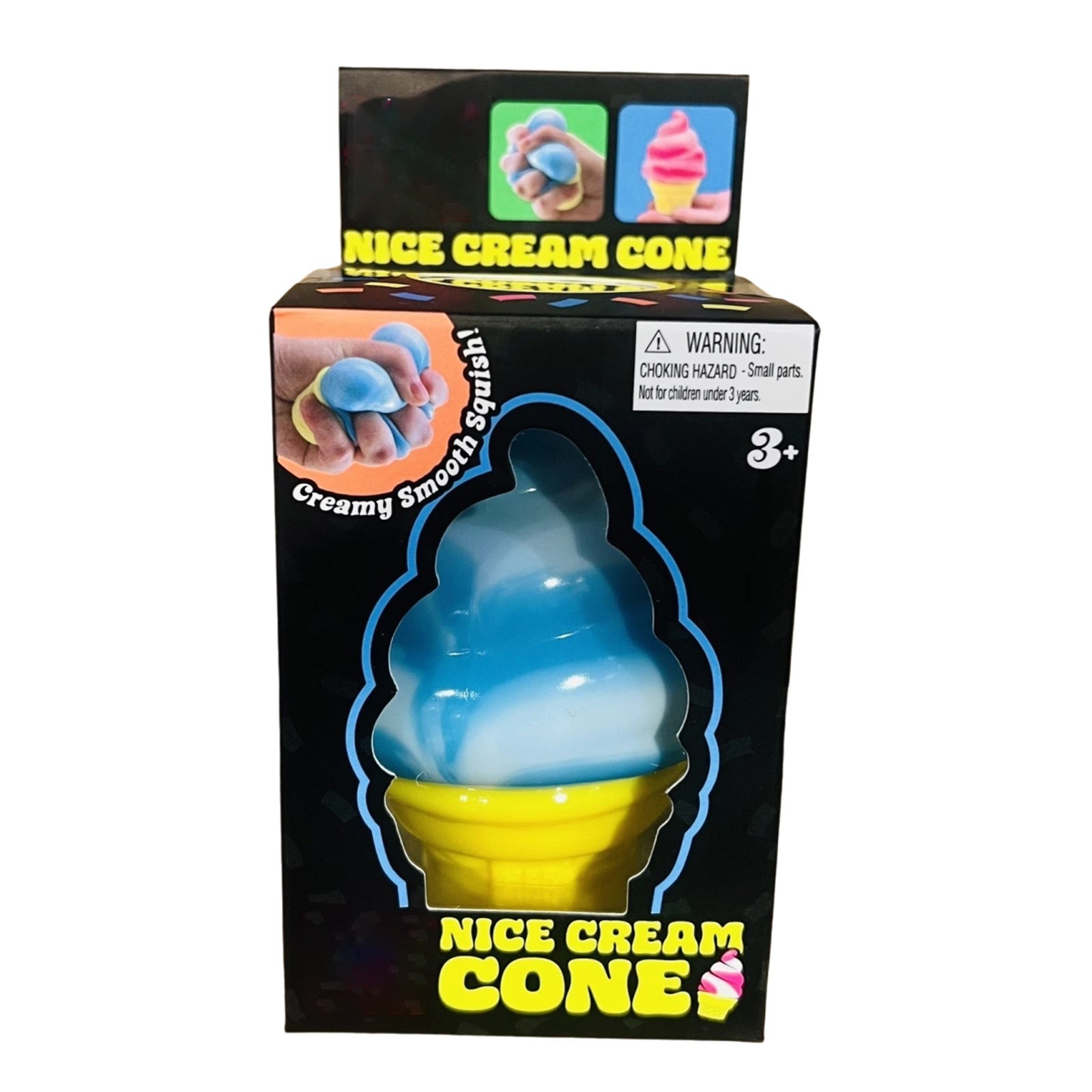 Nee Doh Nice Cream Cone Squishy Full Set of 3 Toy, New in Box