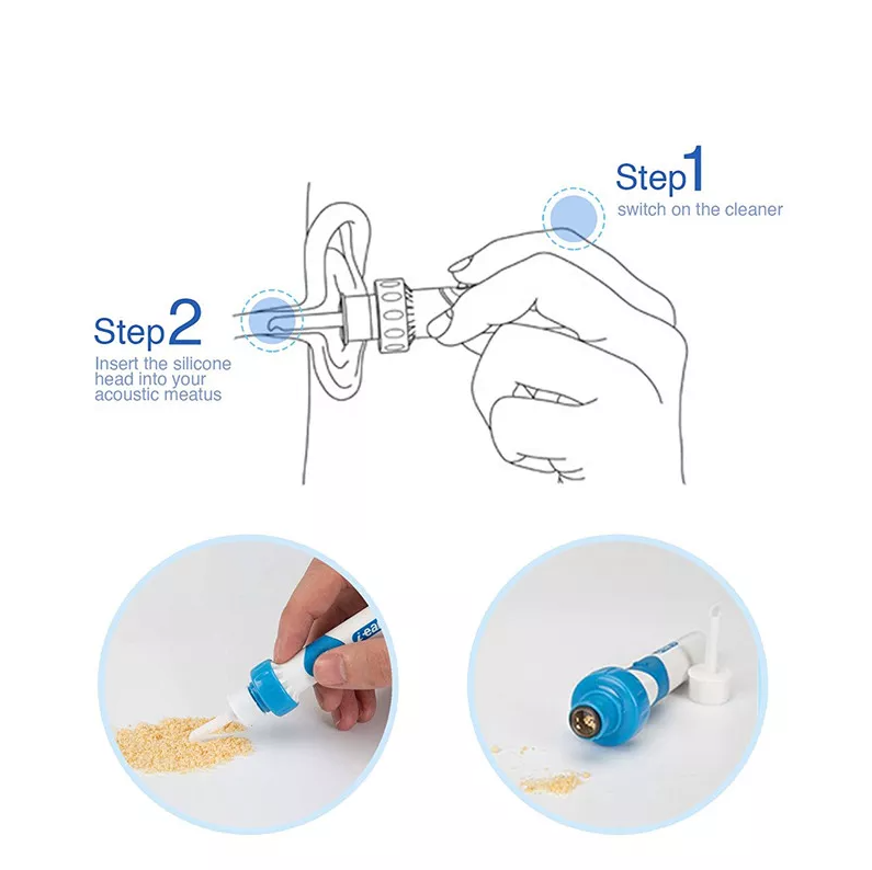 Safety Electric Cordless Vacuum Ear Cleaner Wax Remover Painless Cleaning Tool