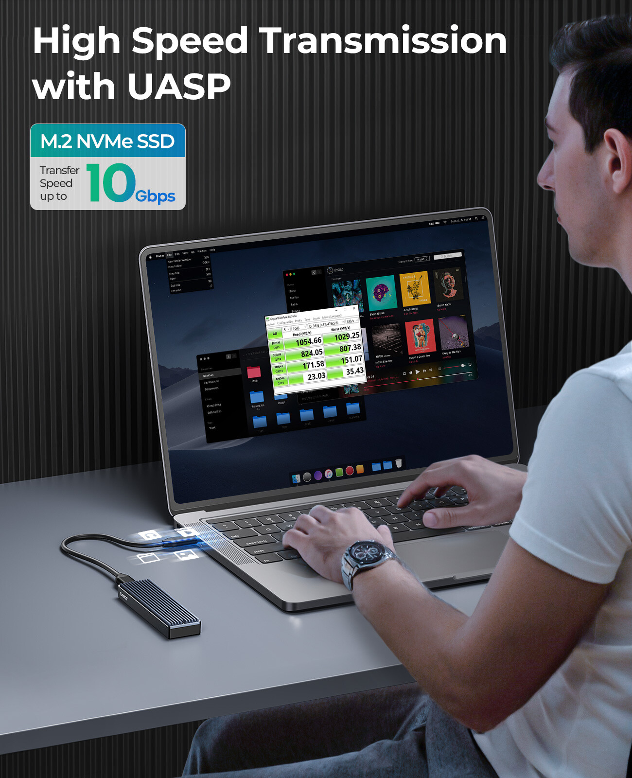 ORICO 10Gbps M.2 NVME Enclosure USB C Gen2 PCI-E SSD Case NVMe External SSD