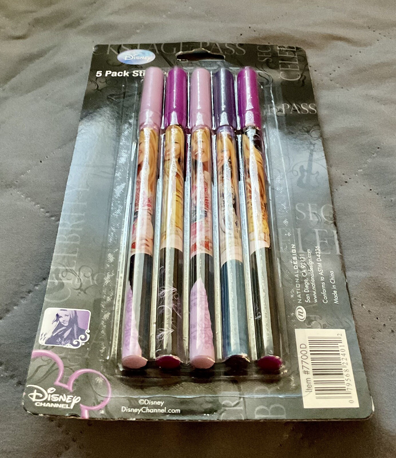 Disney’s HANNAH MONTANA 5 Pack Stick Pens NATIONAL DESIGN #7700D l👀k