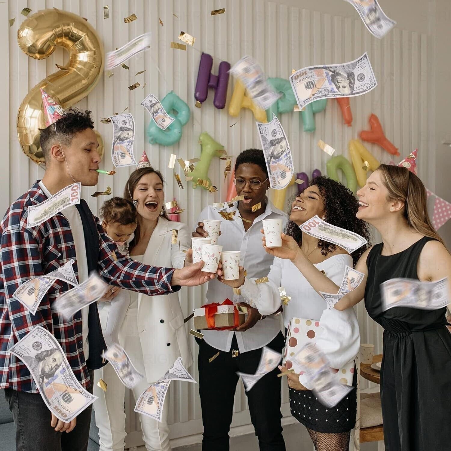 100-1000 pcs Dollar Bills Prop Toys Money Bank Film Cash Paper $10,000 Movie