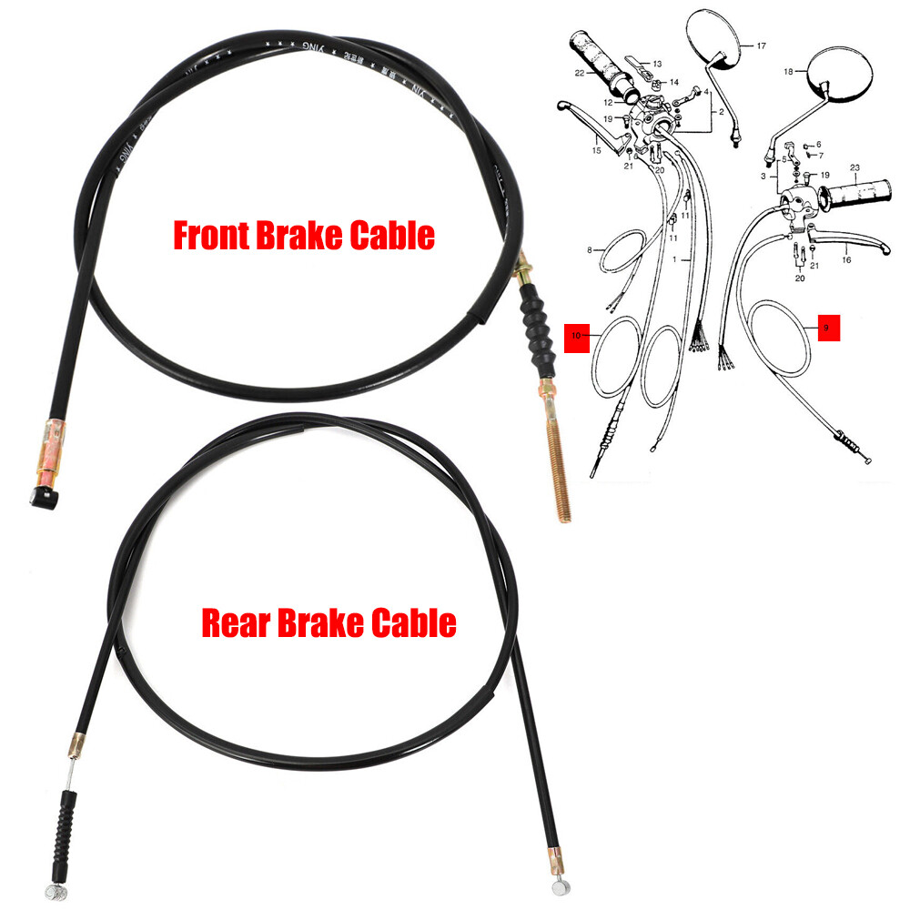 Front + Rear Brake Cable For Honda CT90 Trail 70-71 K2-K4 &74-1978,45450-102-010