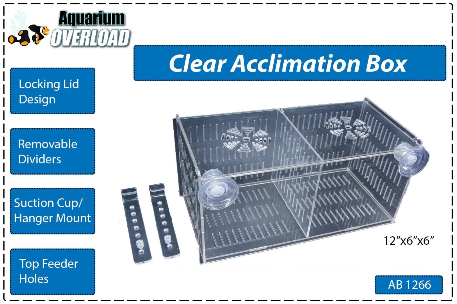 Aquarium Overload Clear Acclimation Breeder Mushroom Quarantine Box Free US Ship