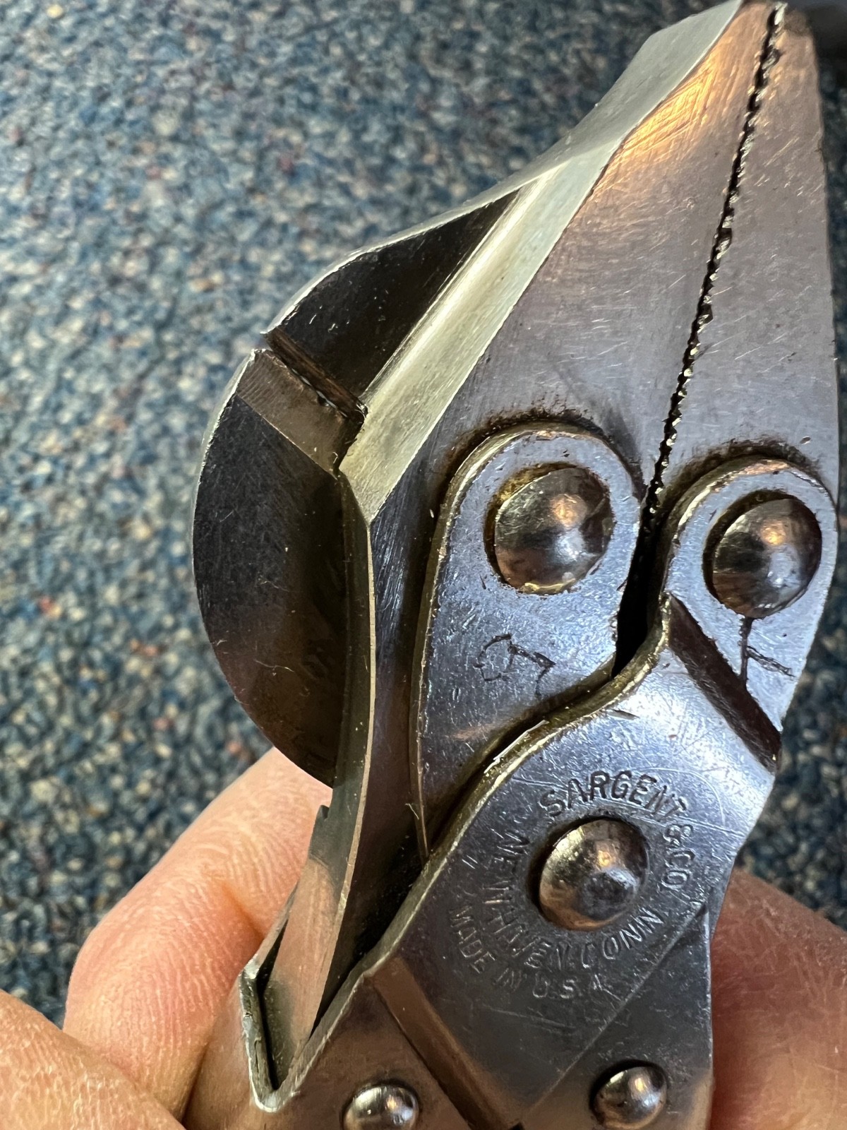 Sargent 5-1/2" parallel-jaw piers w/cutter, USA, good condition