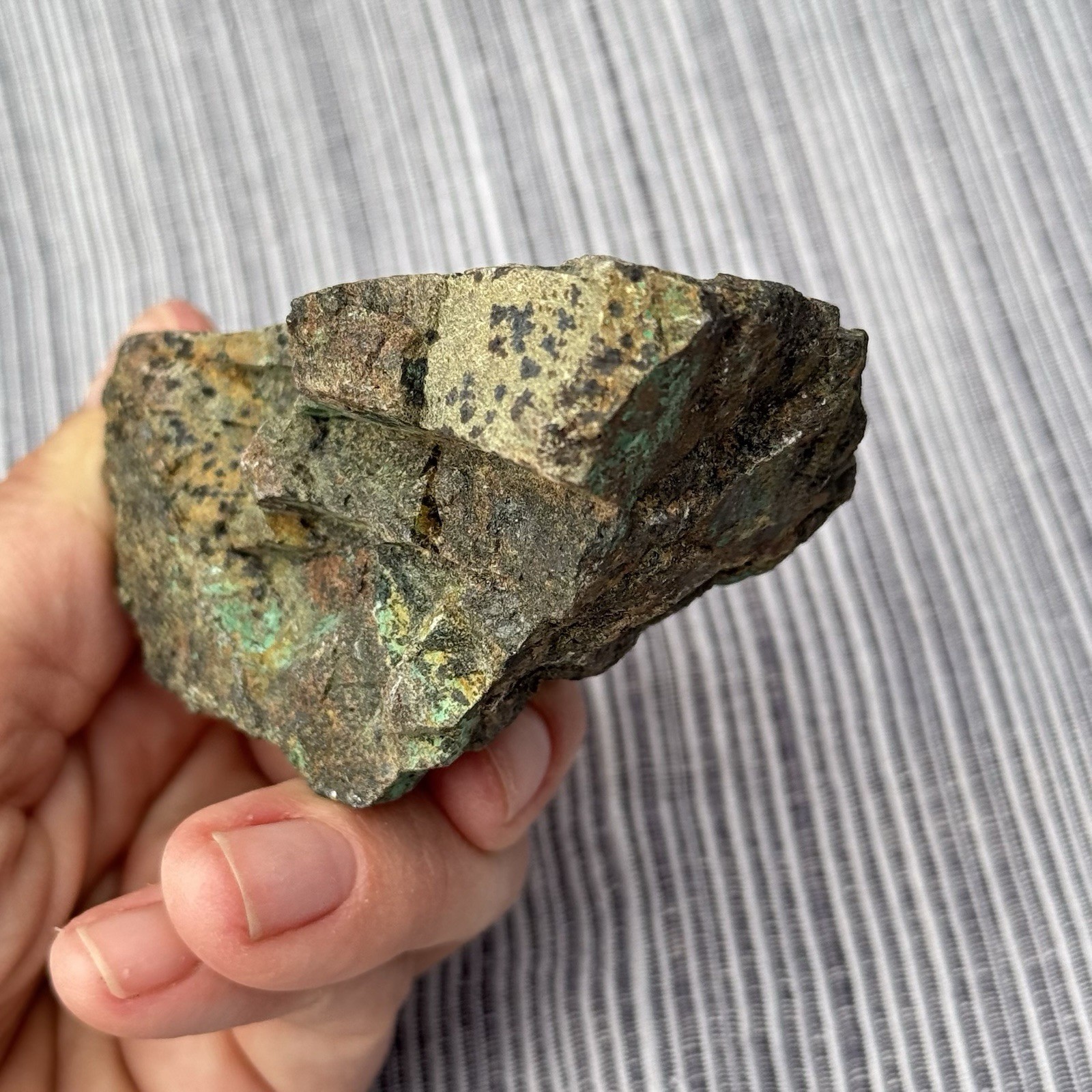 9oz Chalcopyrite w/ Green Chrysocolla Copper Ore Rough Rock Specimen Texas