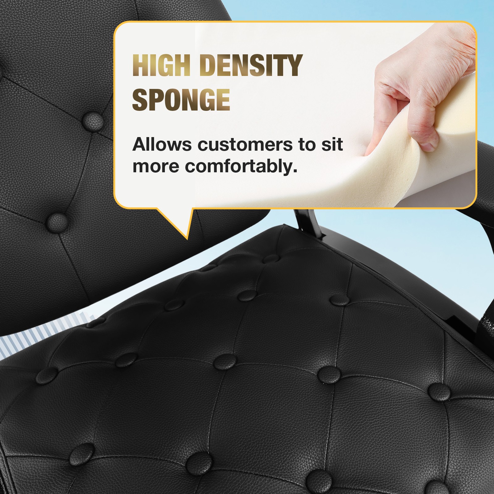 Black Recline All Purpose Barber Chair Heavy Duty Hydraulic Salon Beauty