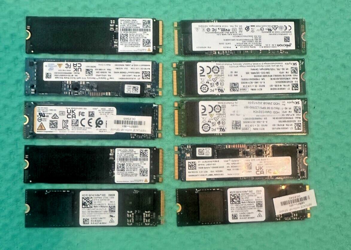 Bulk 10 unit in one lot 256GB M.2 2280 NVMe SSD Solid State Drive named Brand