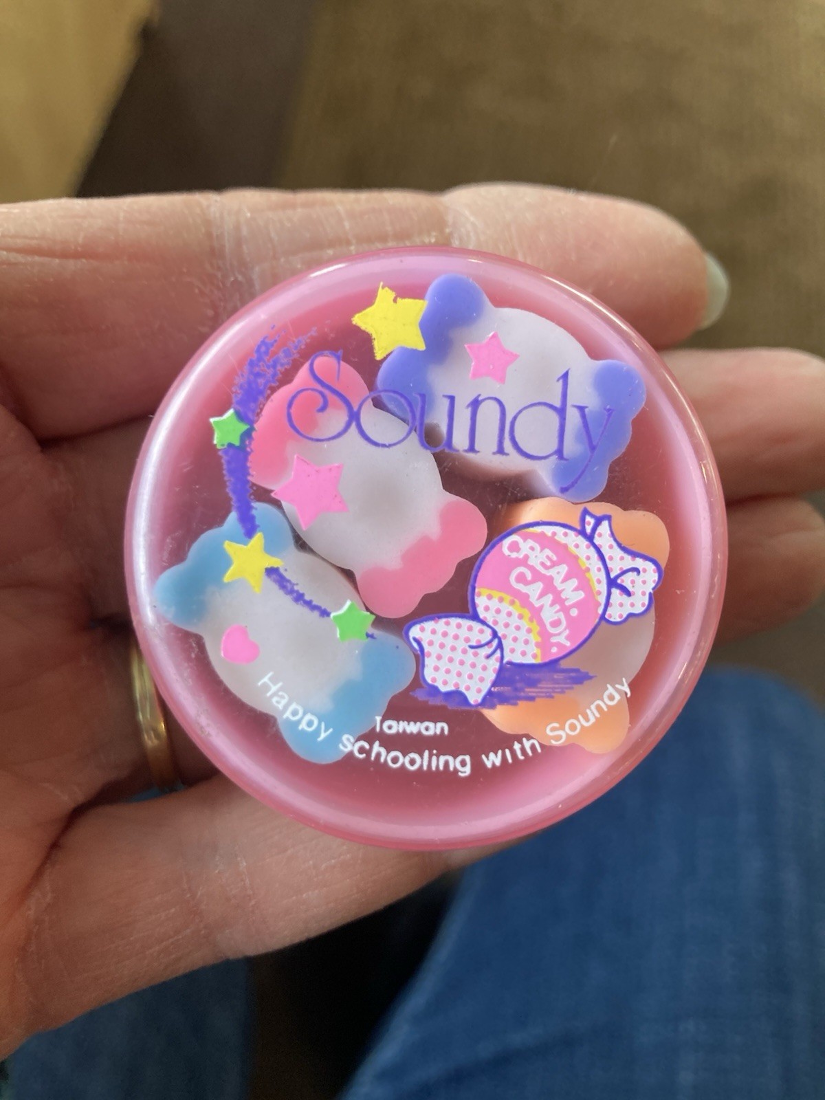 Vintage Soundy Cream Candy Erasers  Made in Taiwan Happy Schooling with Soundy