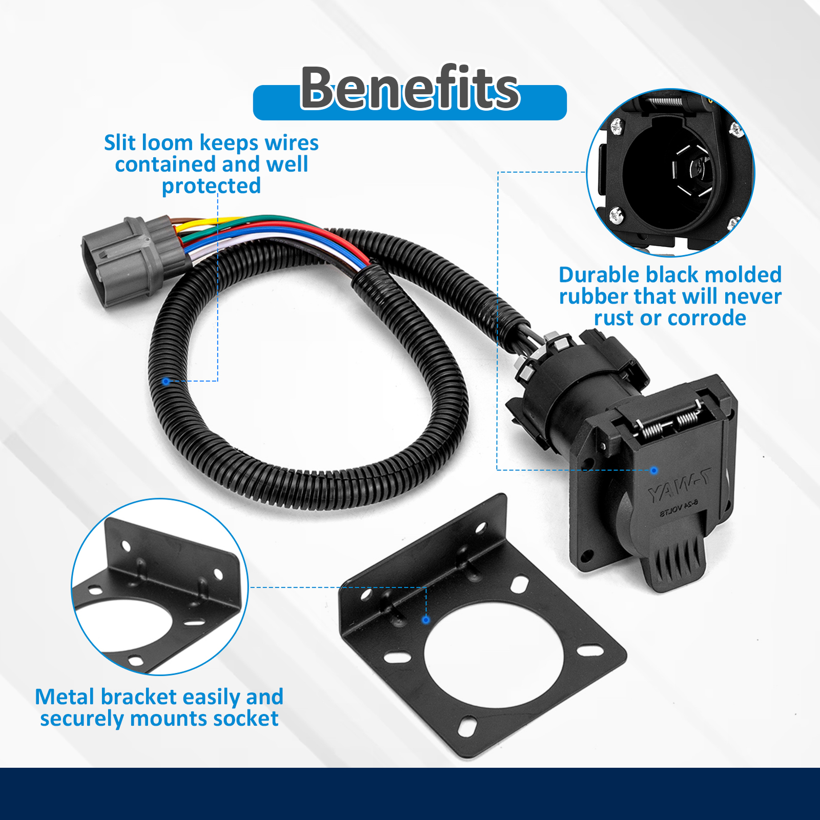 for Honda Pilot 2009-2011 - 7 Way Trailer Tow Light Wiring Harness Connector
