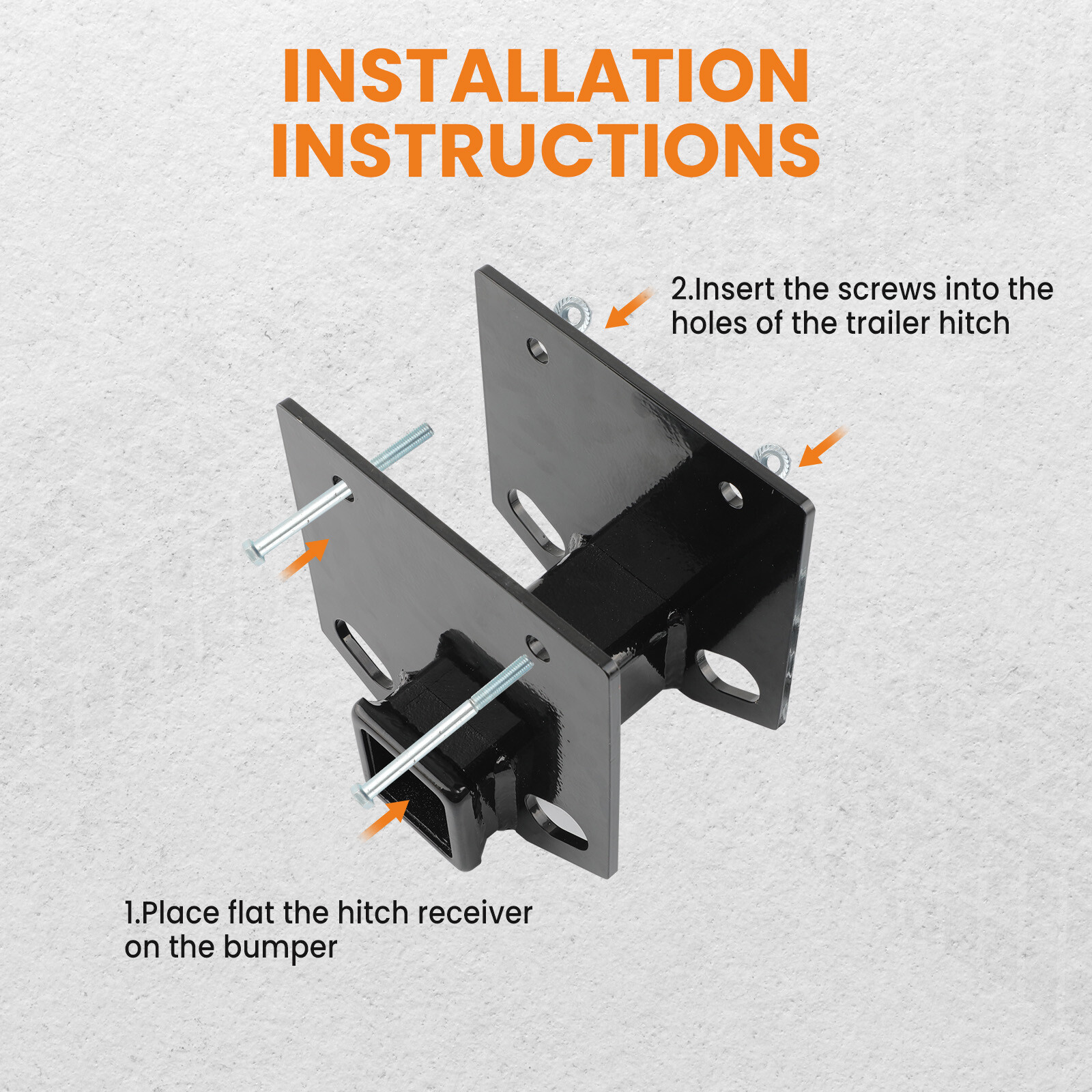 RV Bumper Trailer Hitch Receiver 2" for 4 X 4 Inches Square RV Bumper 3,500 lbs