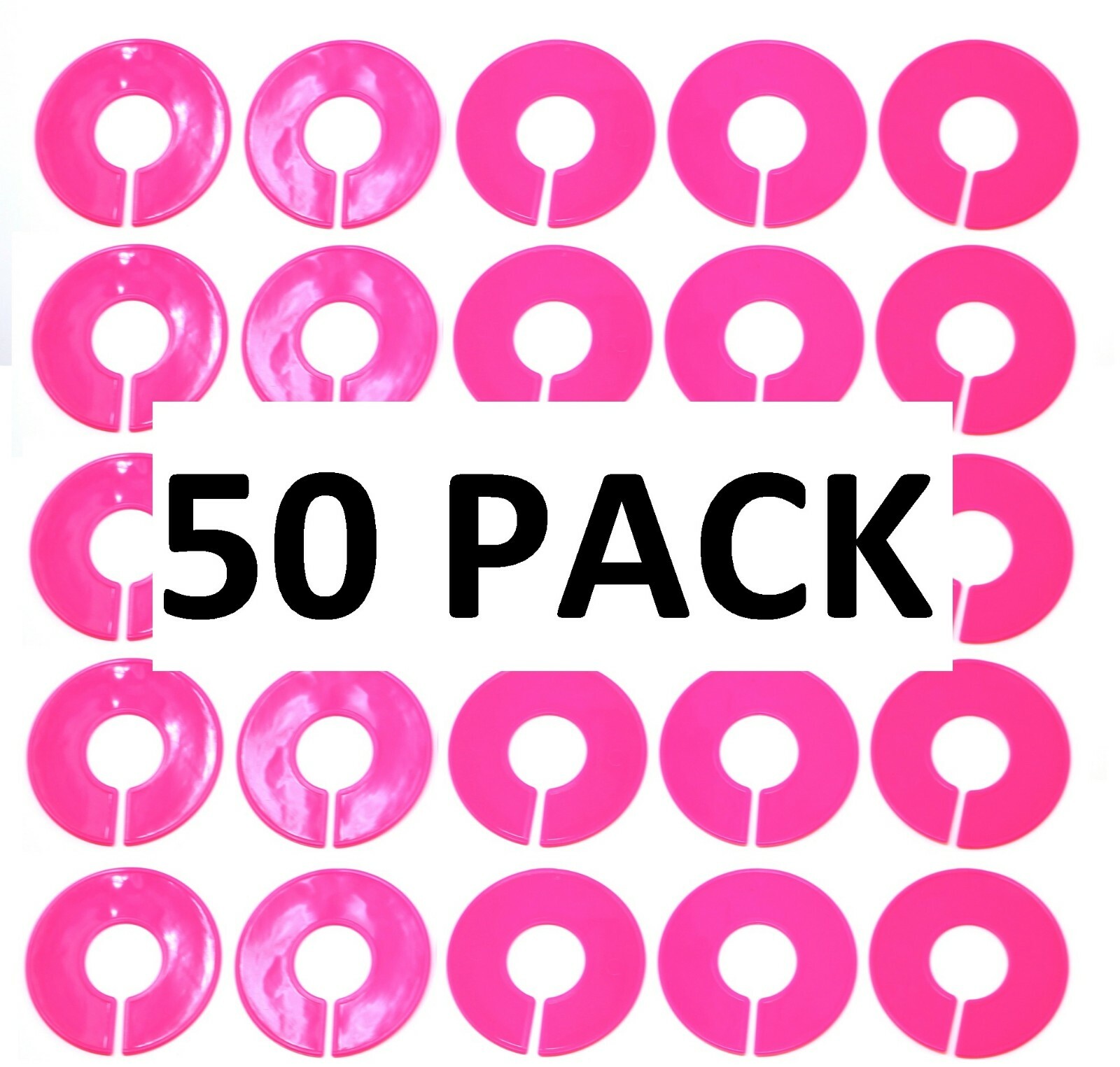 Pink Round Plastic Blank Rack Size Dividers - Multi-pack