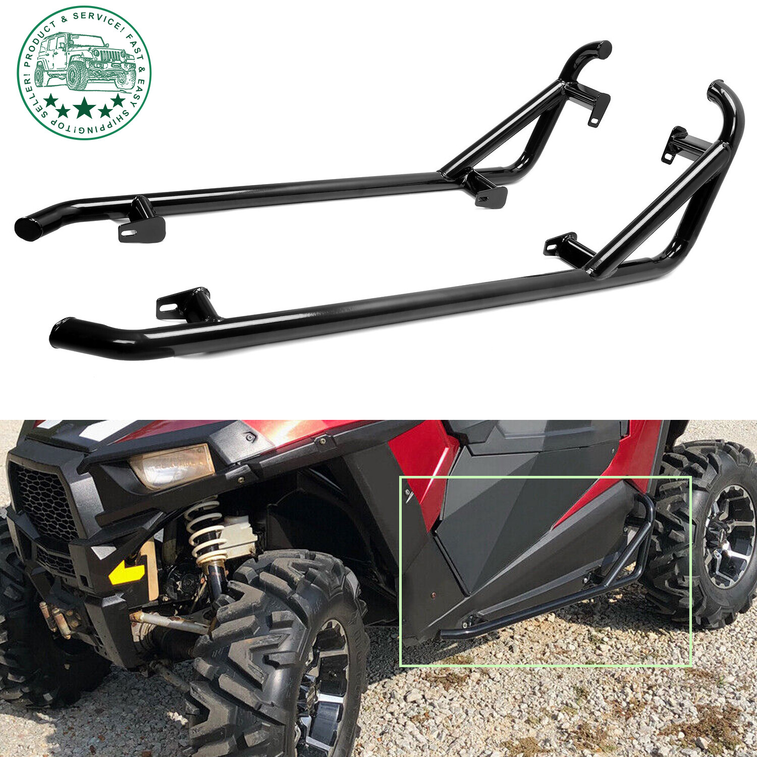 Side Steps Nerf Bars Rock Slider For 14-23 Polaris RZR XP 900 1000 Trail 2Dr UTV