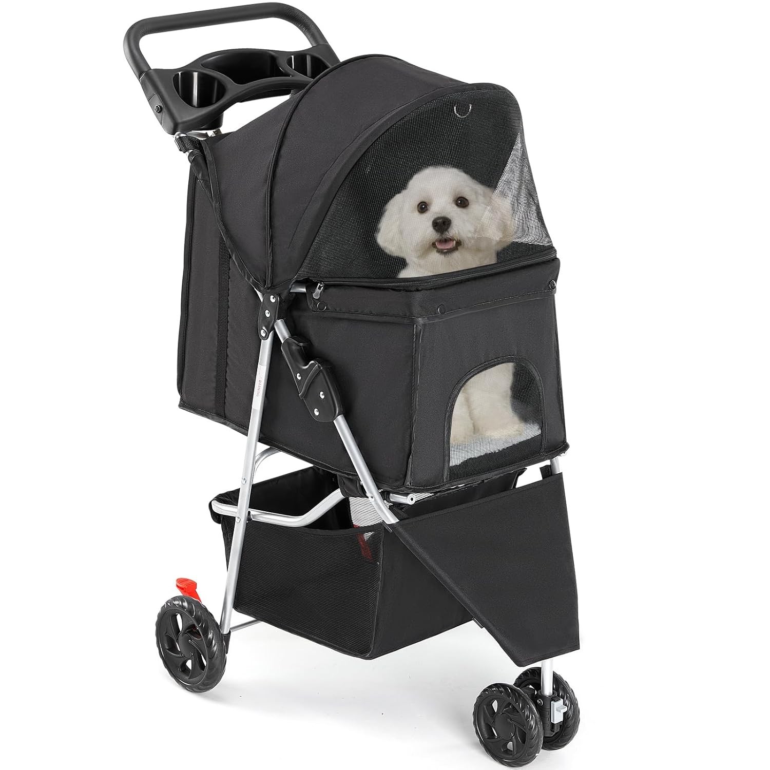 VITABELLA HOME Foldable Pet Stroller for Small Dogs/Cat,with Mesh Window&Storage