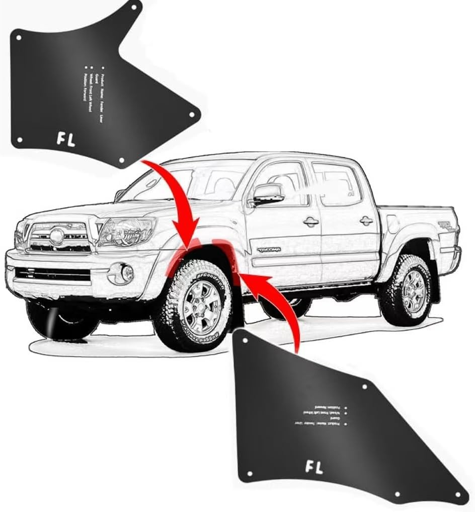 Toyota Tacoma Fender Liners, Splash Shields, Splash Guards & Wheel Well Liners-