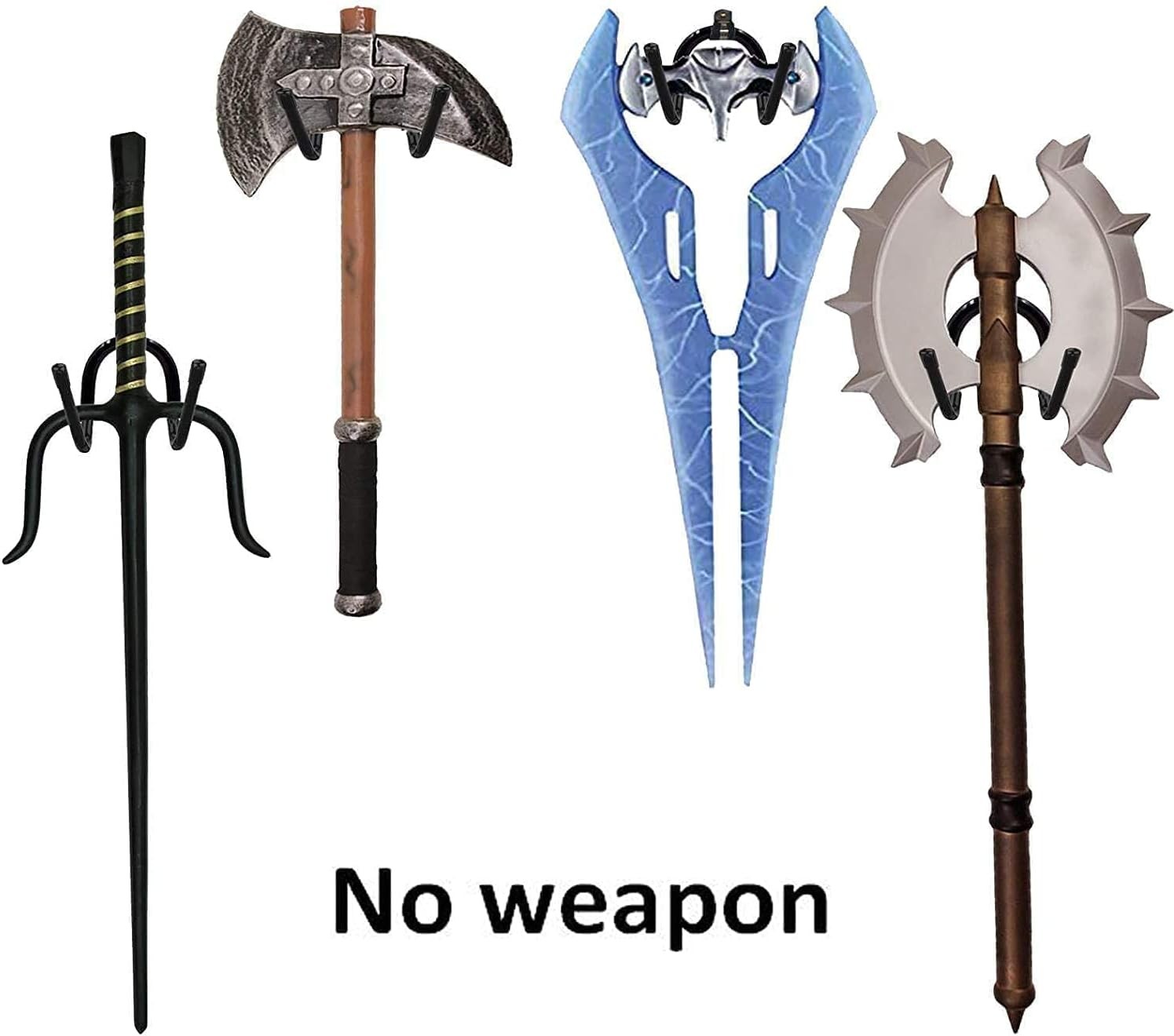 2-Pack Universal Wall Mount Sword Rack Dagger Axe Display Hanger Vertical/Horizo