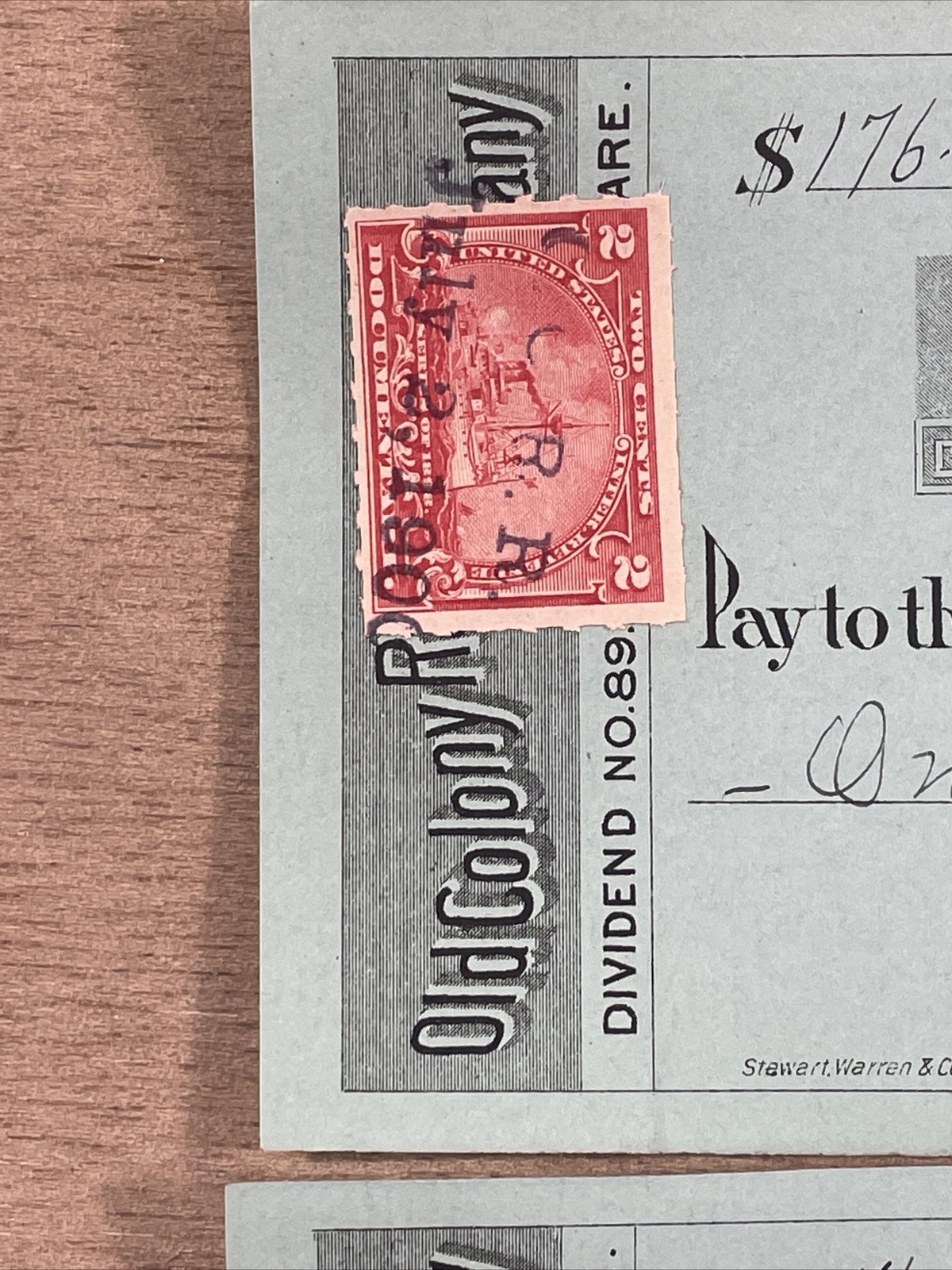 4 Vintage 1900 Merchants National Bank Boston Canceled Checks 2 Cent Stamps