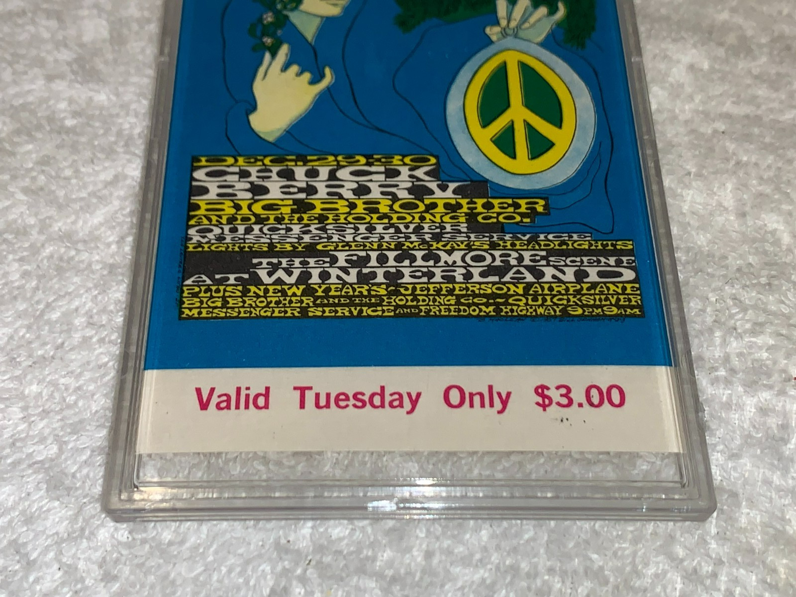 THE DOORS JANIS JOPLIN 1967 TICKET BILL GRAHAM BG99 JIM MORRISON Fillmore USA