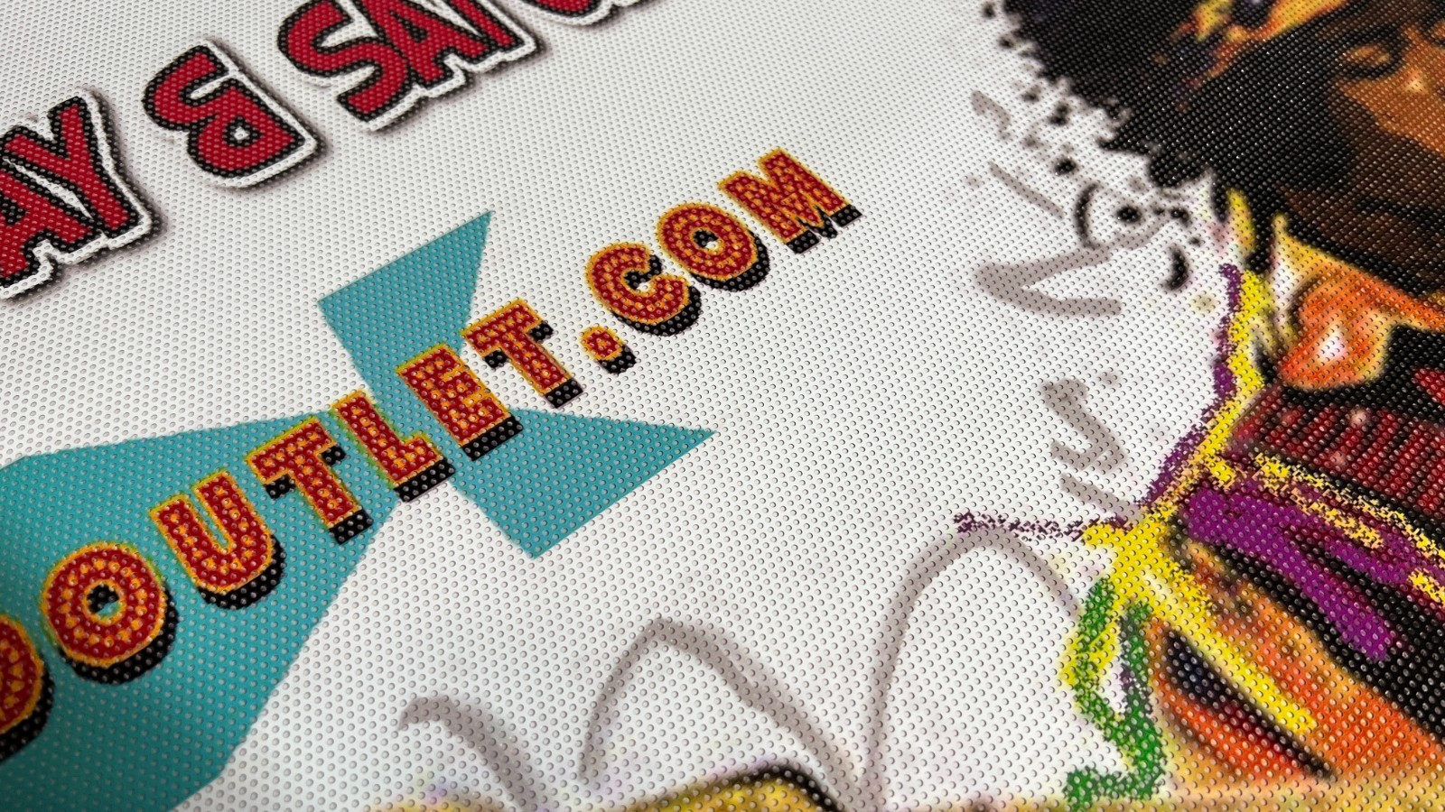 Custom Perforated Window Vinyl – One Way Vision Car Window Graphic w/ Lamination