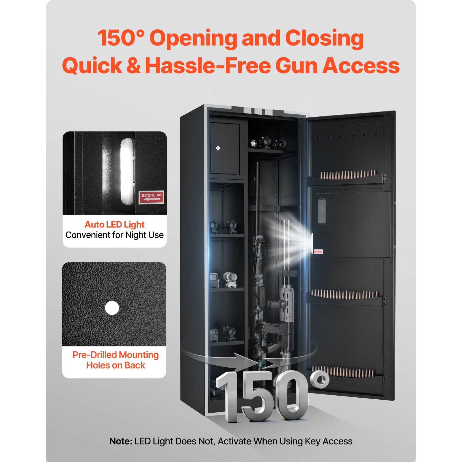 Uimoso 4-Gun Safe Cabinet for Rifles and Pistols with Key and Digital Lock