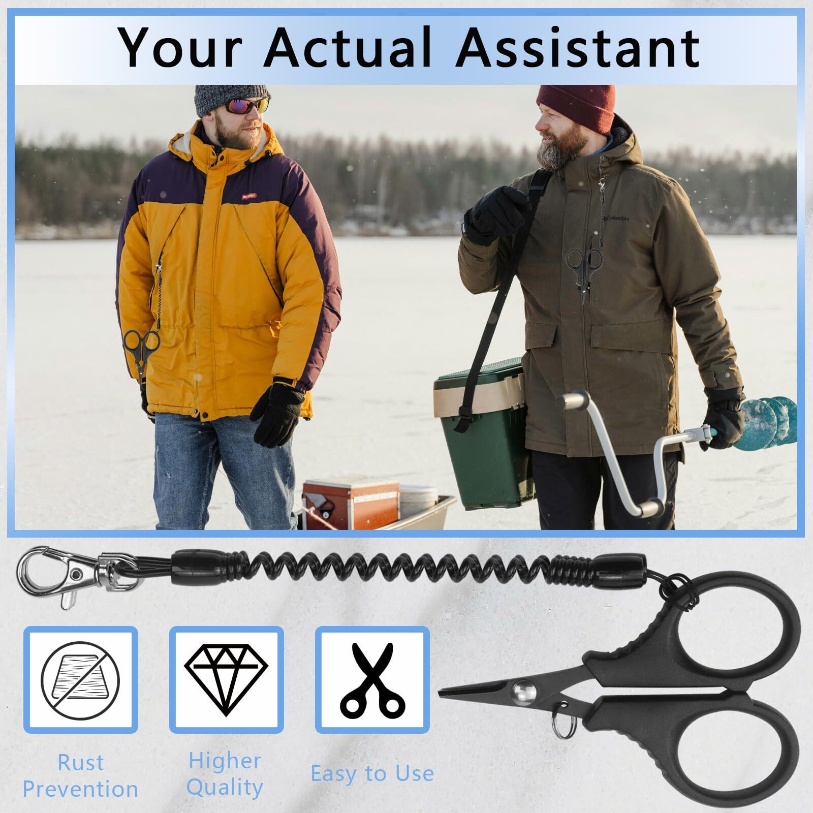 3 Pack Heavy Duty Fishing Line Scissors Braided Line Cutters for Fishing