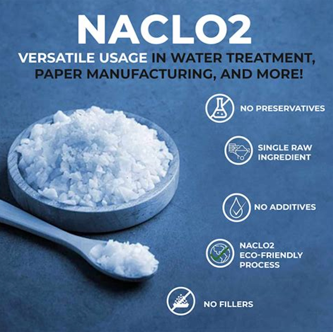 Tech Grade SC Flakes – 80% Pure NaClO₂ – 6 lbs for Water Treatment