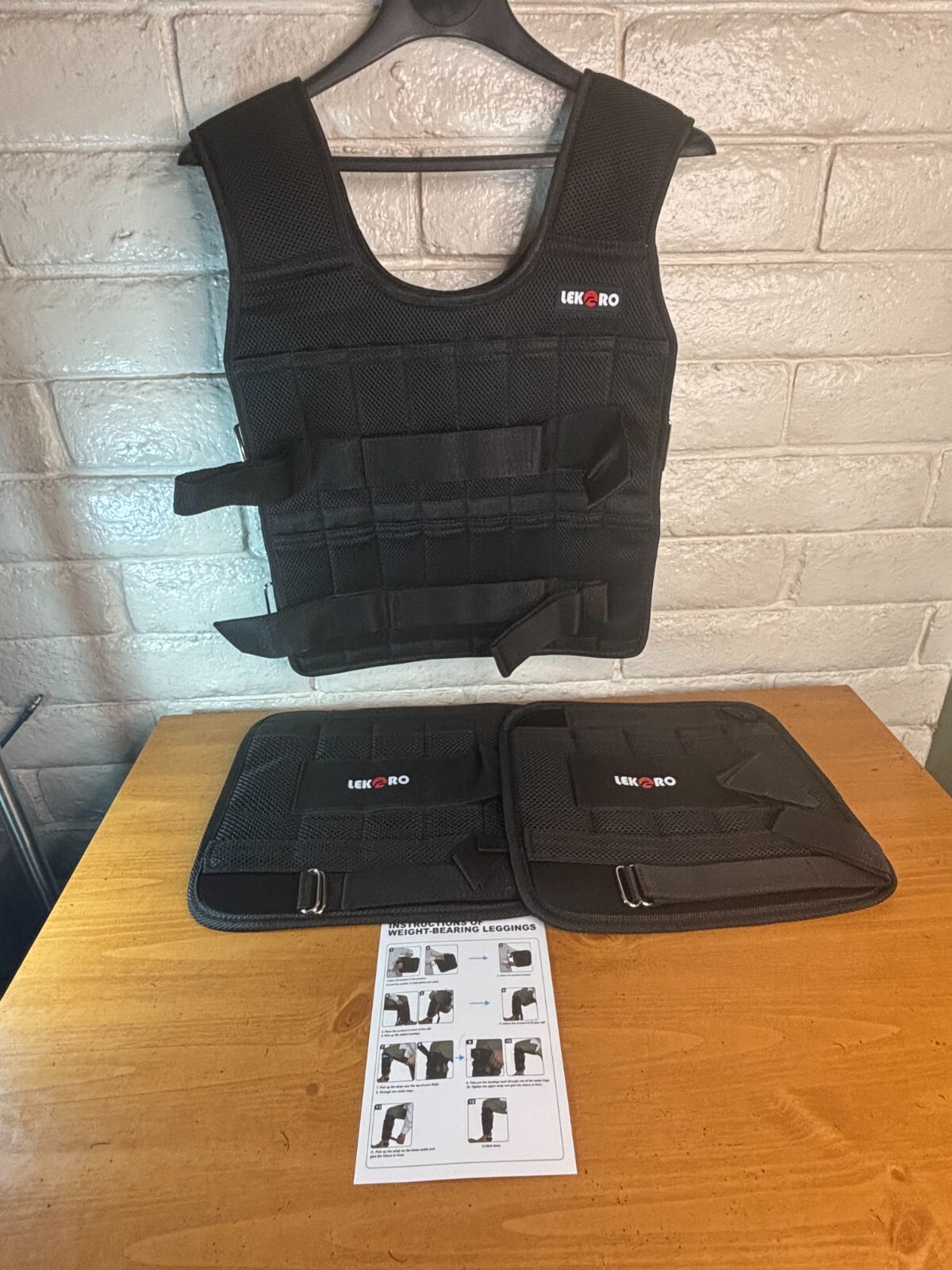 Lekaro Adjustable Weighted Vest and Pair of Leggings WITHOUT Weights  Never Used