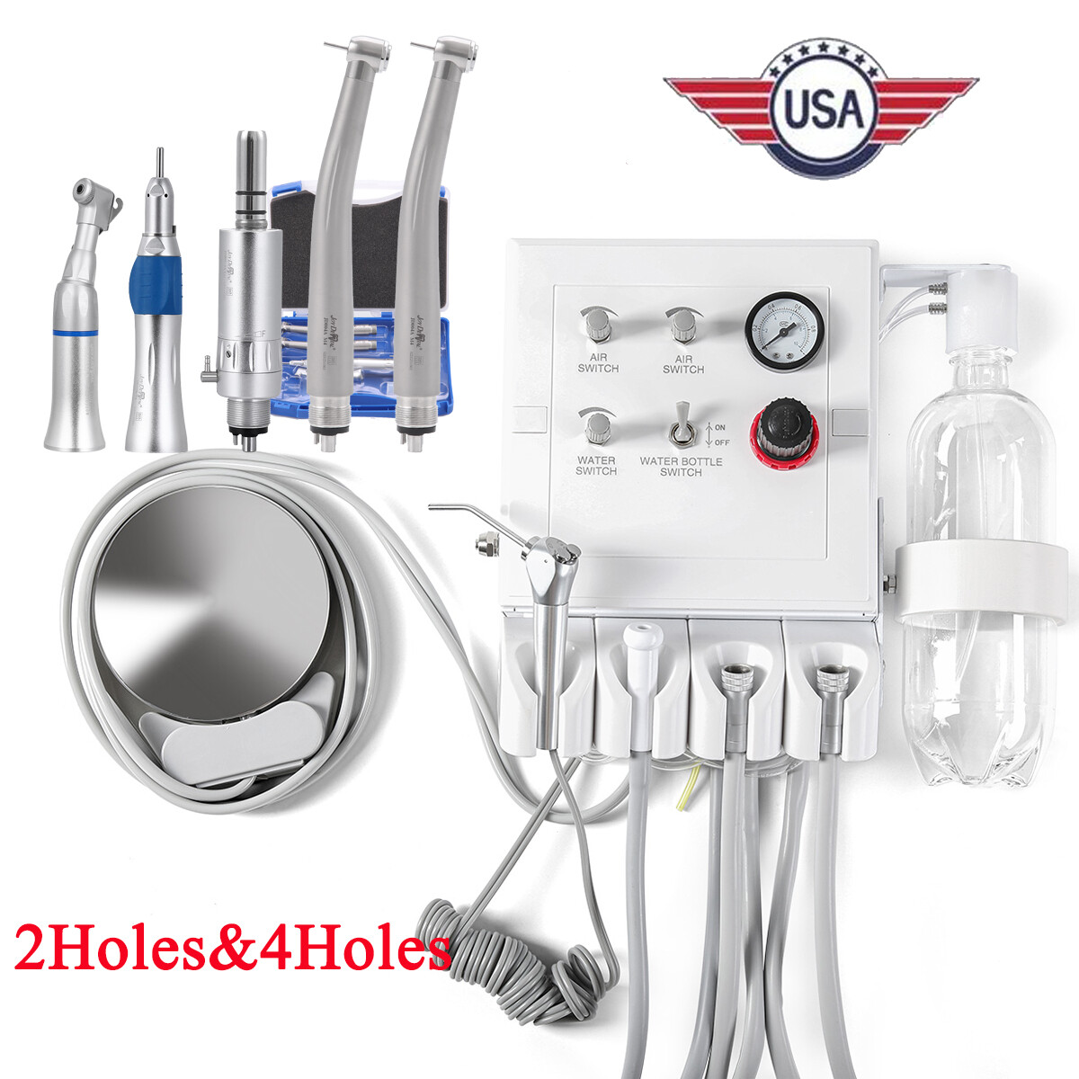 Portable Dental Turbine Unit with Weak Suction work with Compressor /Handpiece