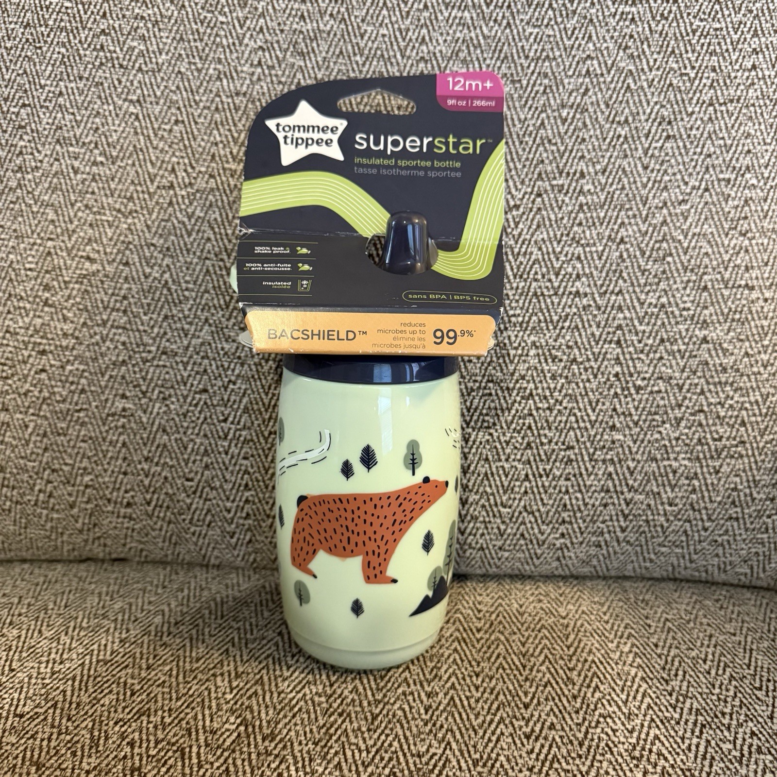 Tommee Tippee Insulated Straw Sippy Cup, 9oz., 12M+, Leak & Shake Proof Bottle