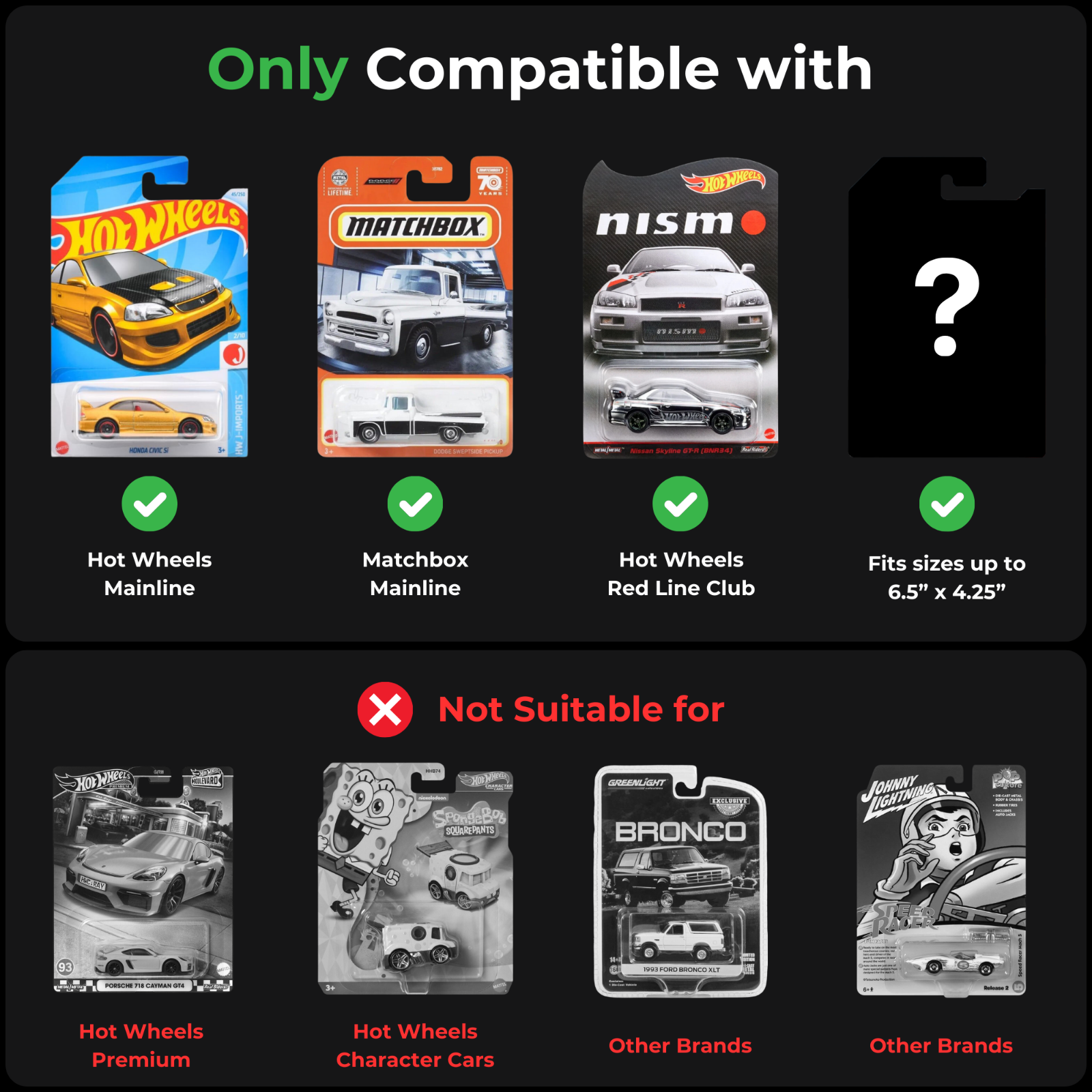 24-Pack Hot Wheels and Matchbox Mainline Protector Case Plastic Protectors