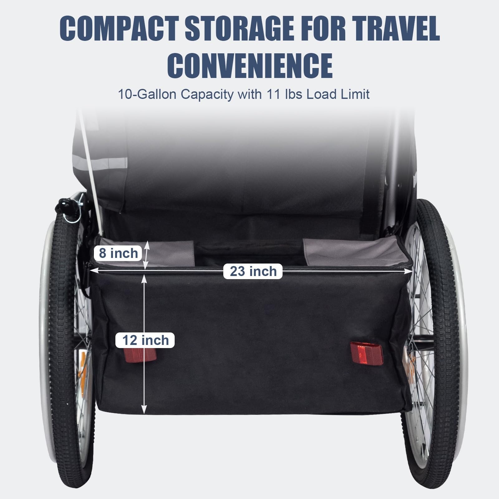 Adult Bicycle Trailer, 165-220 lbs Capacity with Weatherproof Cover