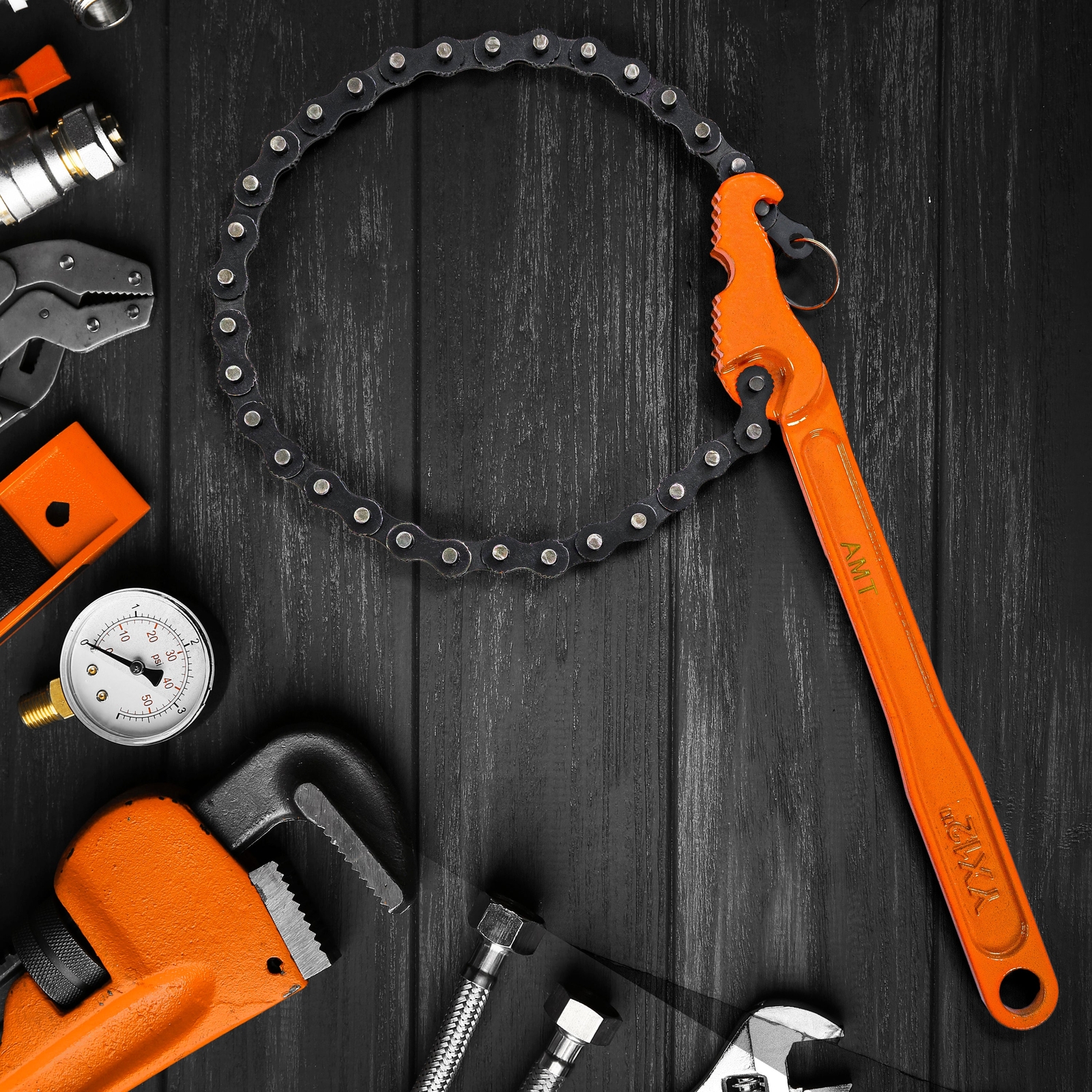 Chain Wrench Heavy Duty – Fits 1/2” to 6” Pipes and Filters – Chain Pipe Wrench