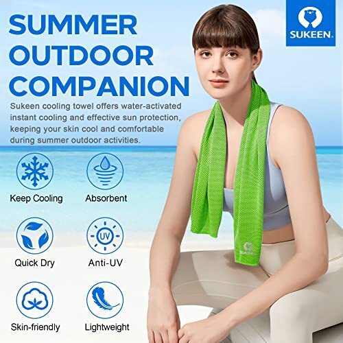 Sukeen [4 Pack Cooling Towel (40"x12"), Ice Towel, Soft Assorted Colors