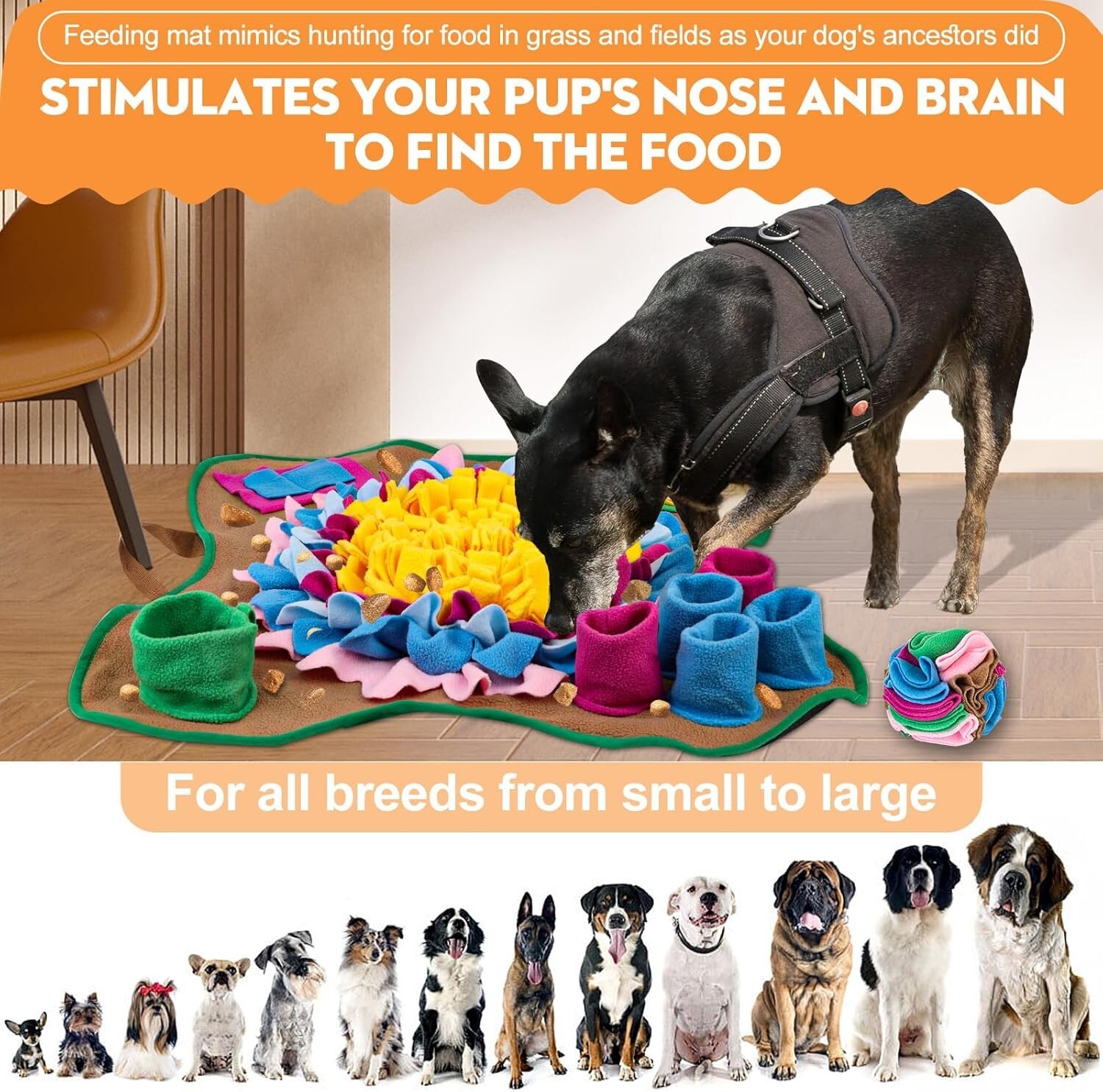 Pet Snuffle Mat for Dogs Sniffle Interactive Treat Game for Boredom Anxiety