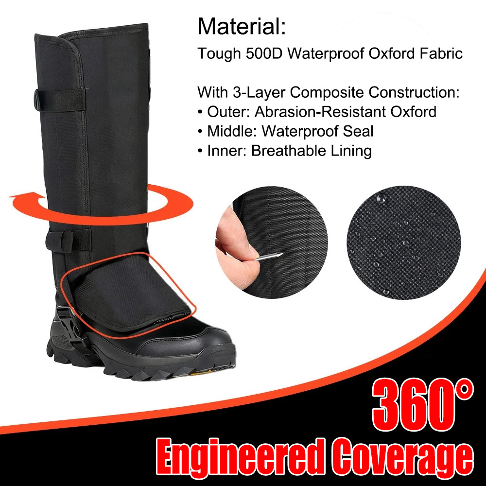 Snake Gaiters Anti-Bite Leg Guards Outdoor Protective Chaps for Hiking Camping