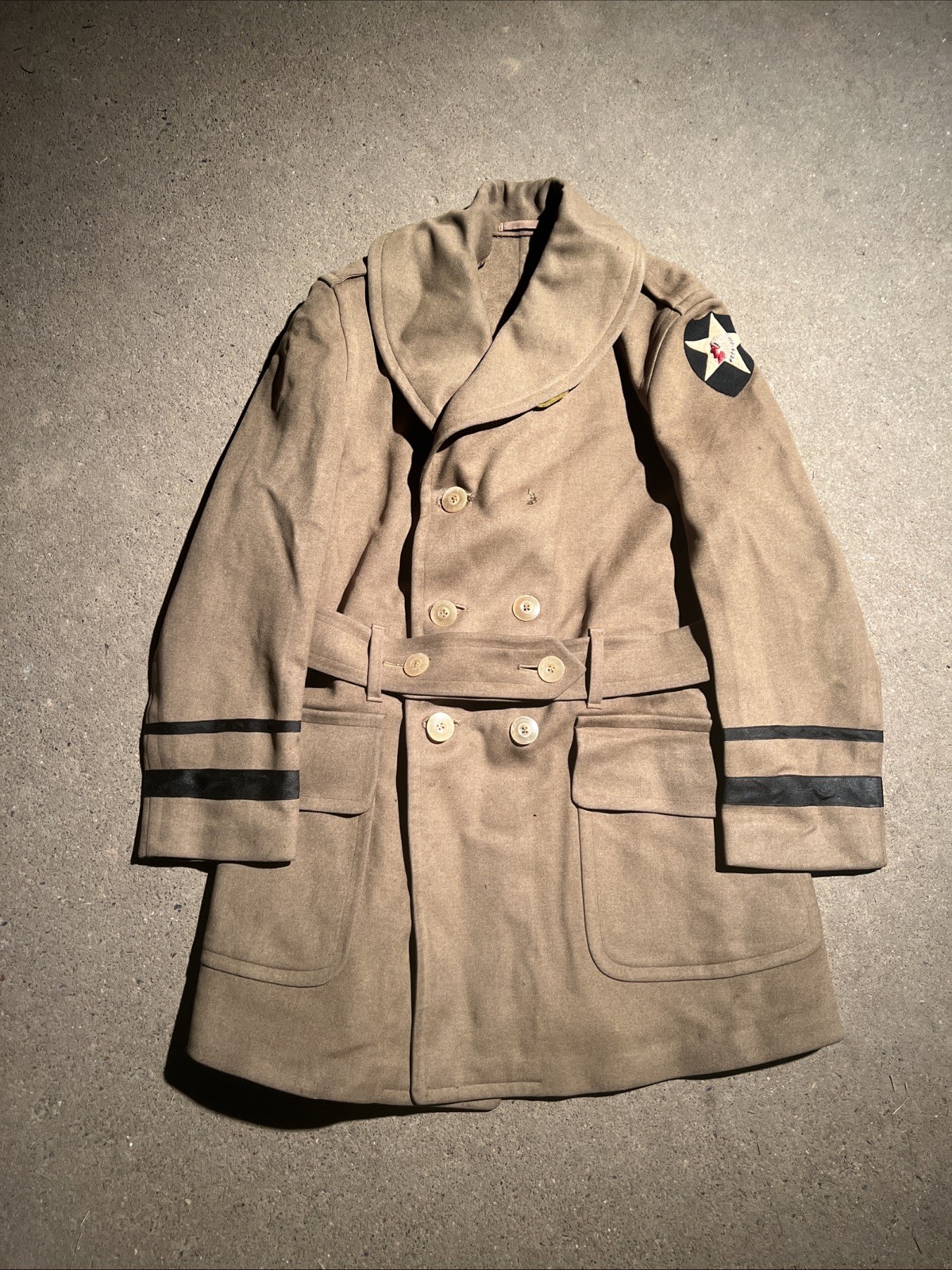 WW2 US Army 2nd Infantry Division General Mackinaw Jacket OD Wool (FF212