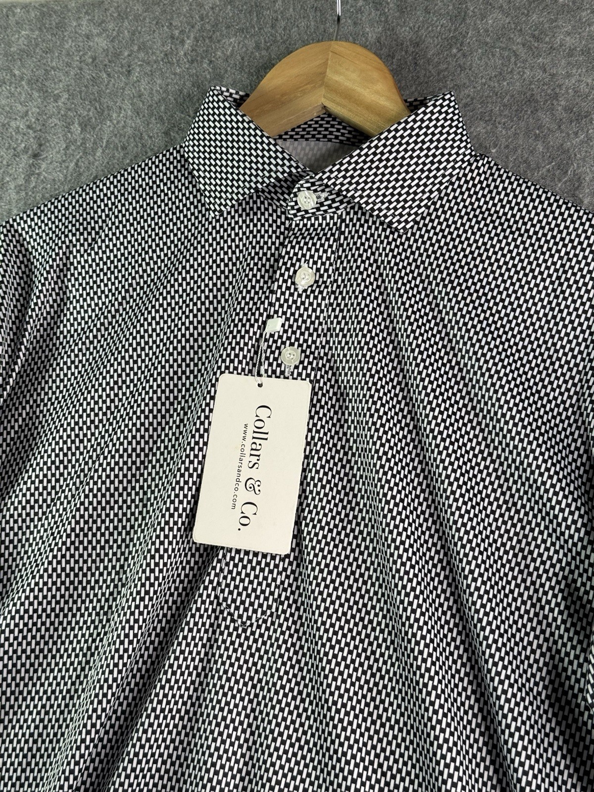 Collars & Co Vantage Black Dress Collar Polo Shirt Men's Medium