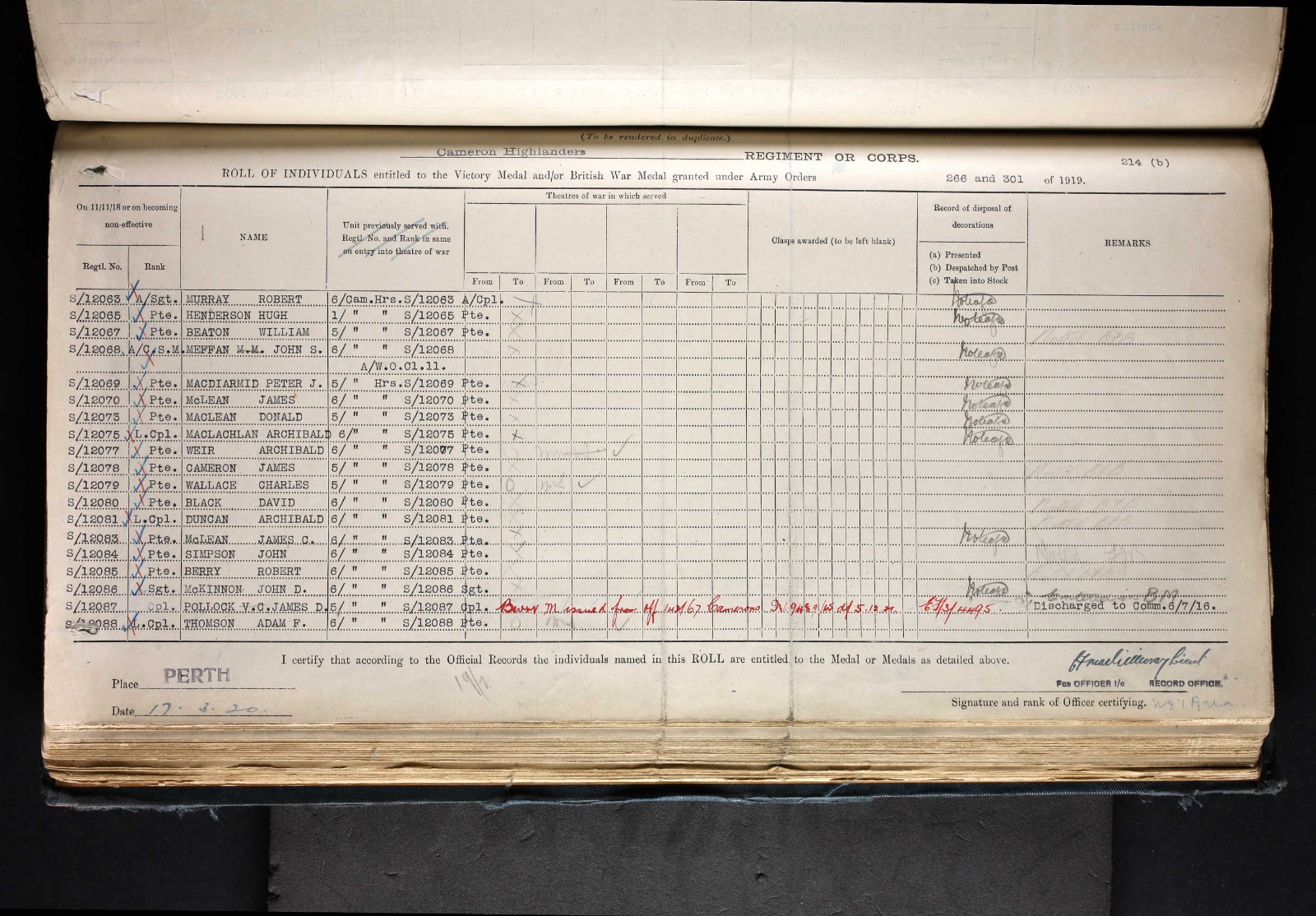 Cameron Highlanders PIPER WW1 Medal Trio 1914 Christmas Tin from Girvan, Ayr
