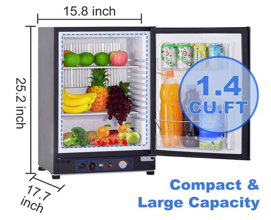3-Way Propane Gas Fridge Camper Caravan RV Motorhome LPG 12V 110V Cooler 40L
