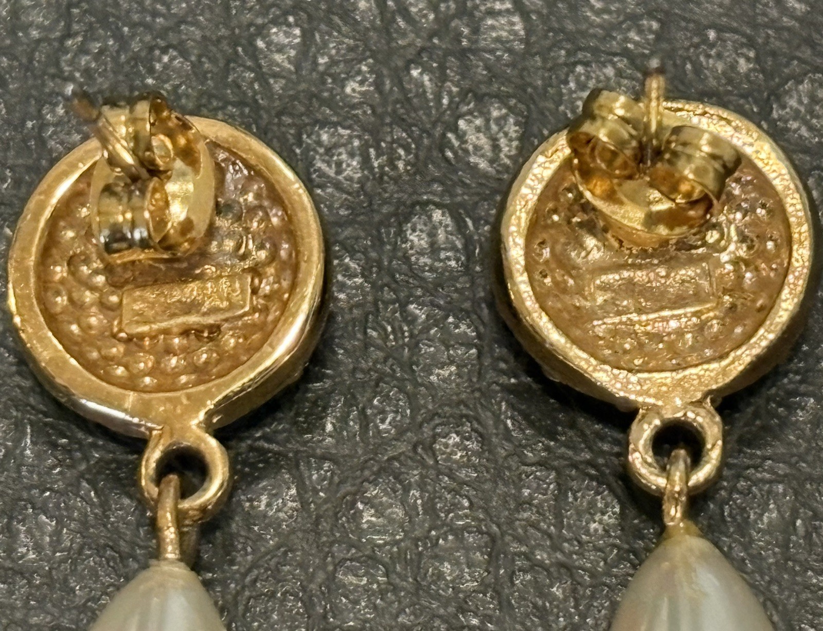 VINTAGE ESTATE ROMAN Gold Tone RHINESTONE FAUX PEARL EARRINGS CLIP Pierced Lot