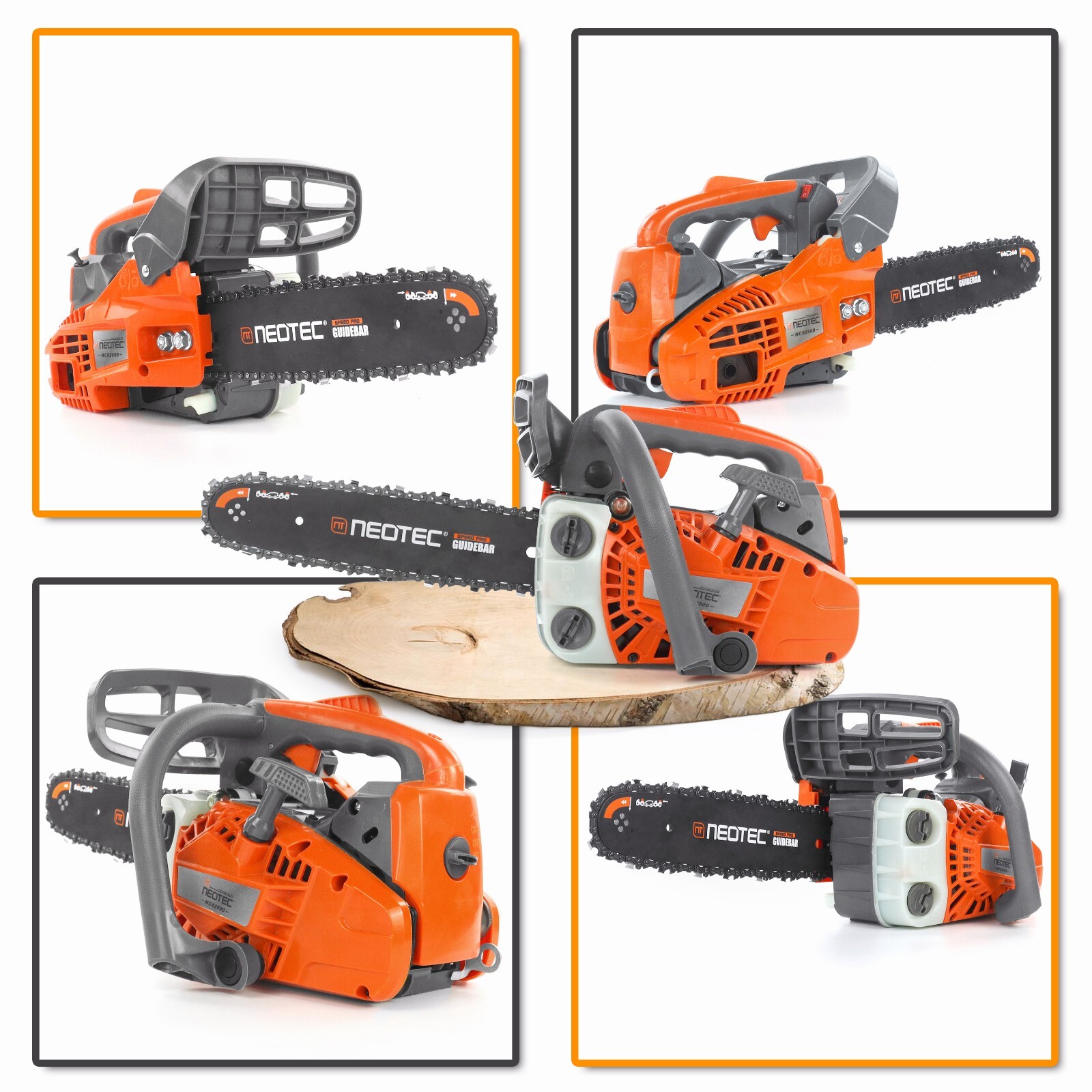 25.4cc Gas Top Handle Chainsaw with 12'' Bar Chain 2-Stroke Engine Cut Tree Wood