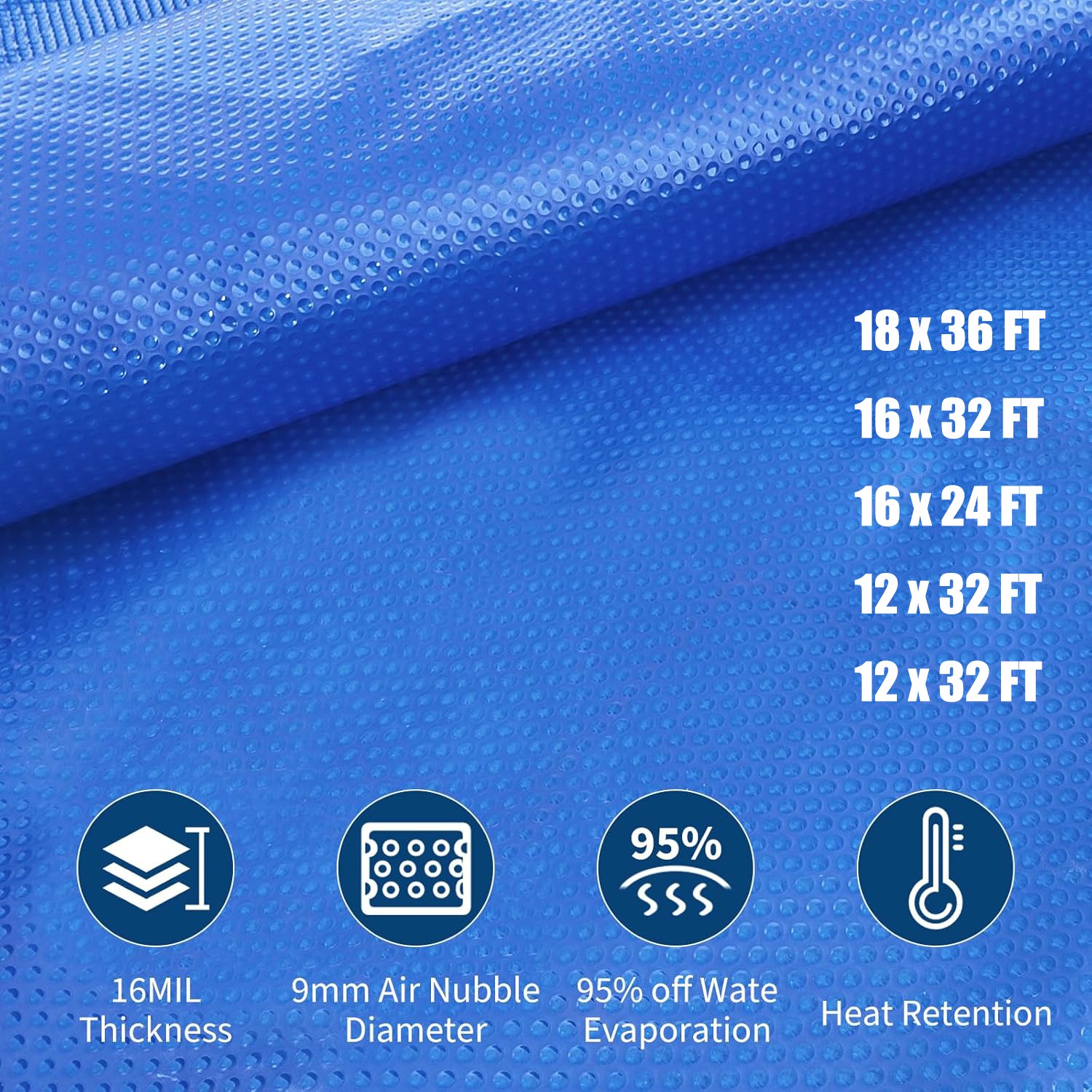 16 Mil Solar Pool Cover Heater Rectangle Solar Blanket For Swimming Pool Heating