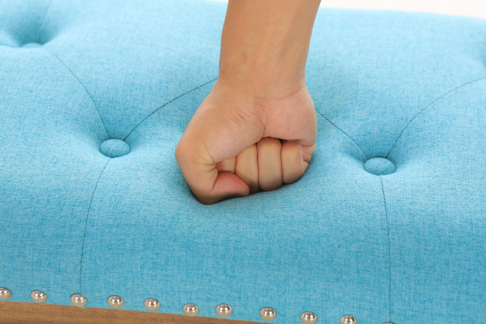 PHI VILLA 44 Inch Upholstered Entryway Bench Ottoman for Dining Room Bedroom