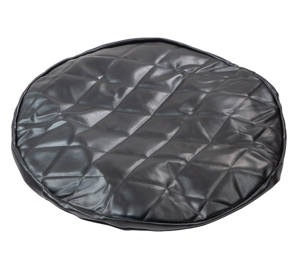 26" Black Quilted Fuel Tank End Covers w/ 9" Elastic Sleeve - 1 Pair