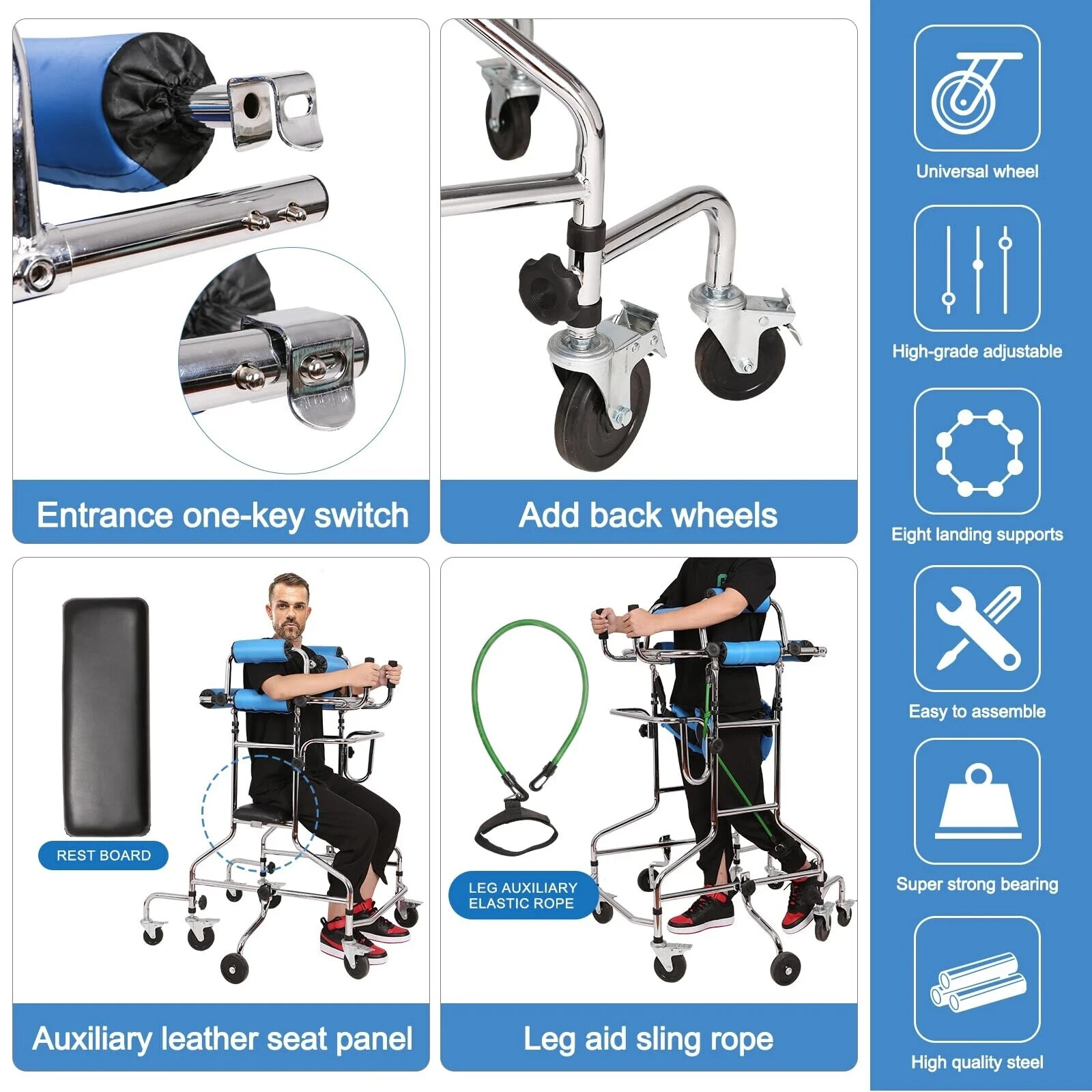 Adult Standing Walker for Seniors, Hemiplegia Rehabilitation hemi Walker Lower