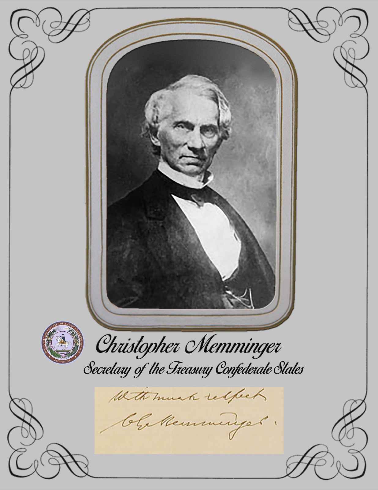 Civil War Complete Set Davis 1st Confederate Cabinet photos & Autographs COPIES