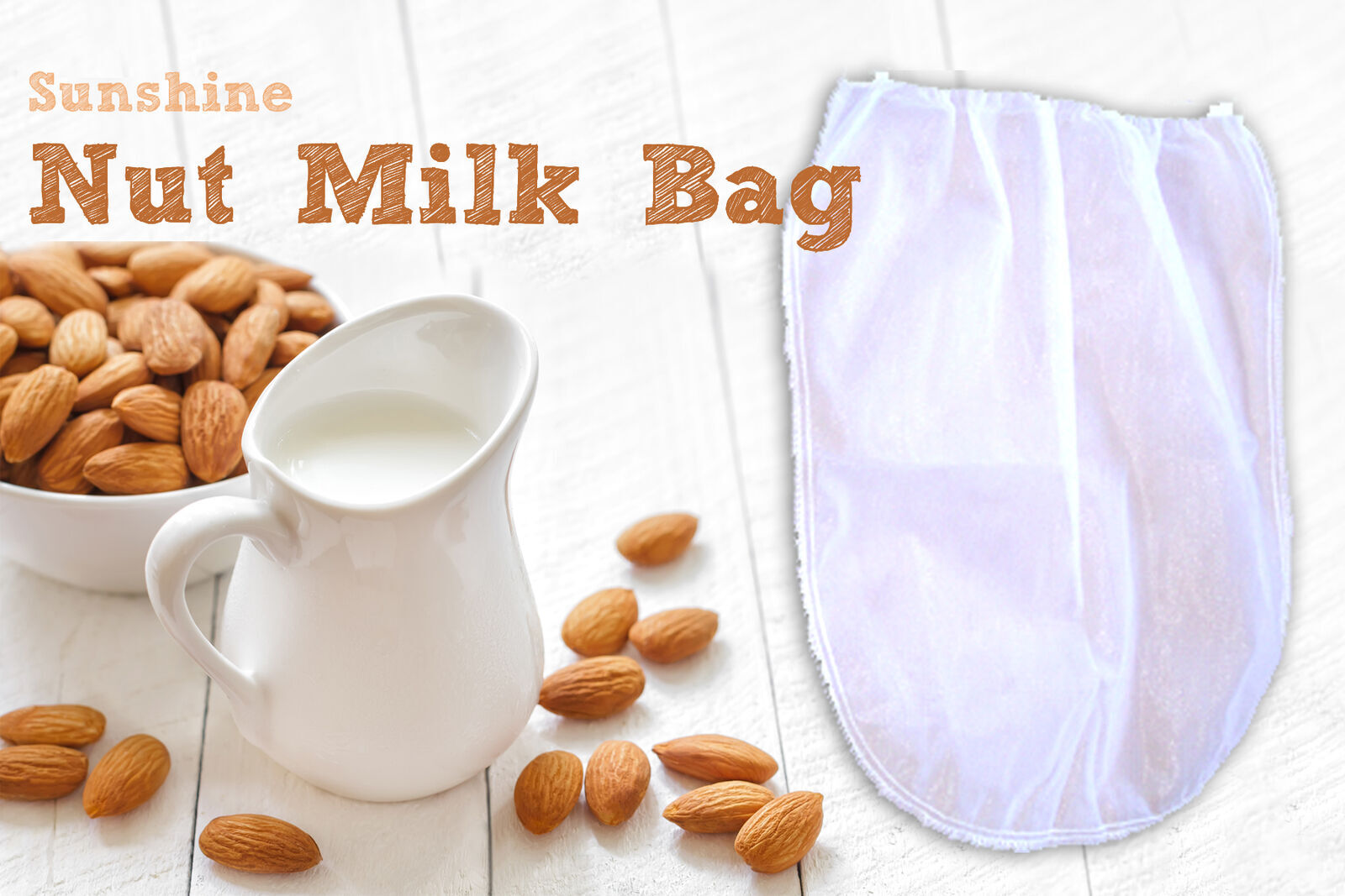 2 Fine Mesh Nut Milk Jelly Strainer Bags (1 Gal) XL Extra Large + Juicing and