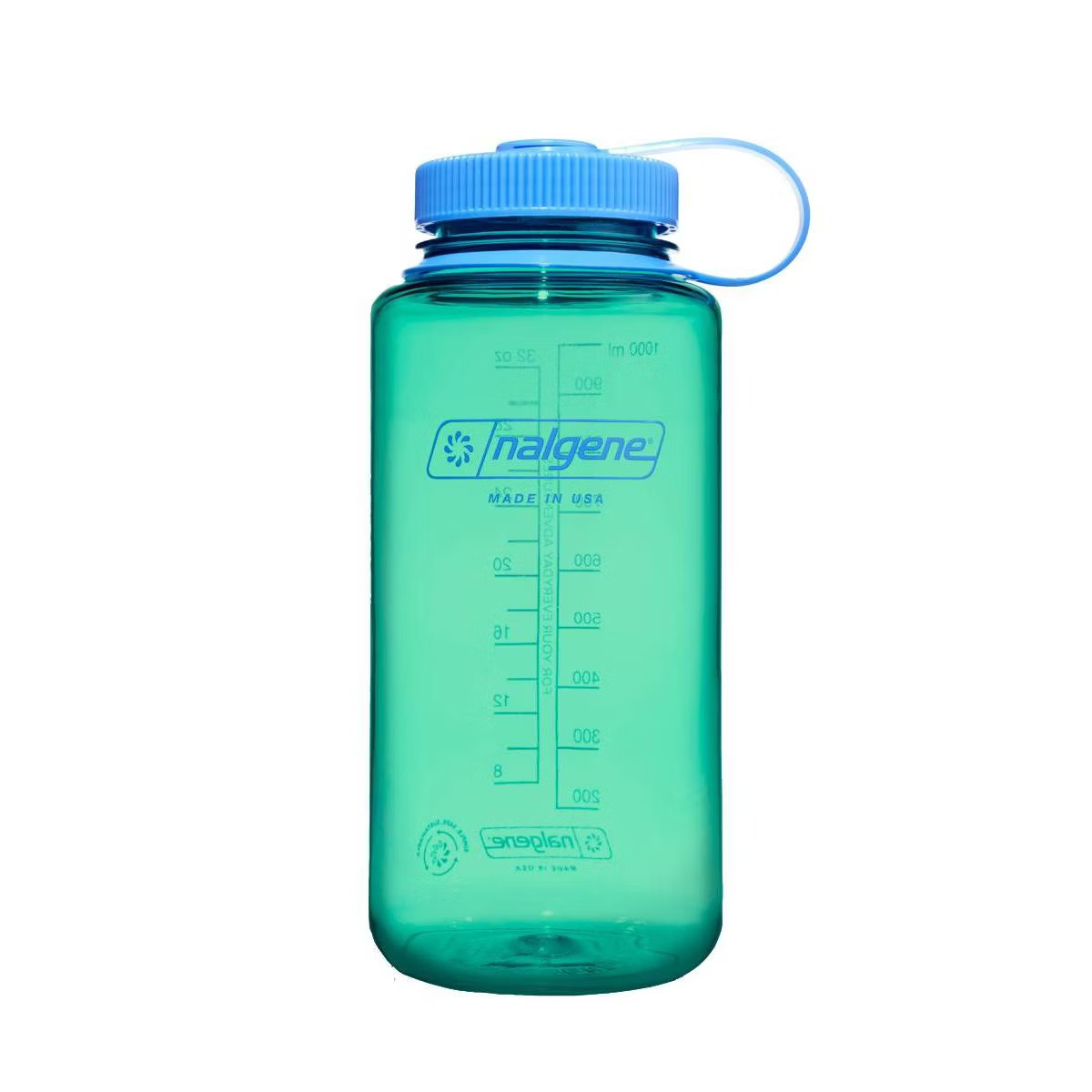 Nalgene 32 fl oz Plastic Wide Mouth Water Bottle Made in USA BPA Free